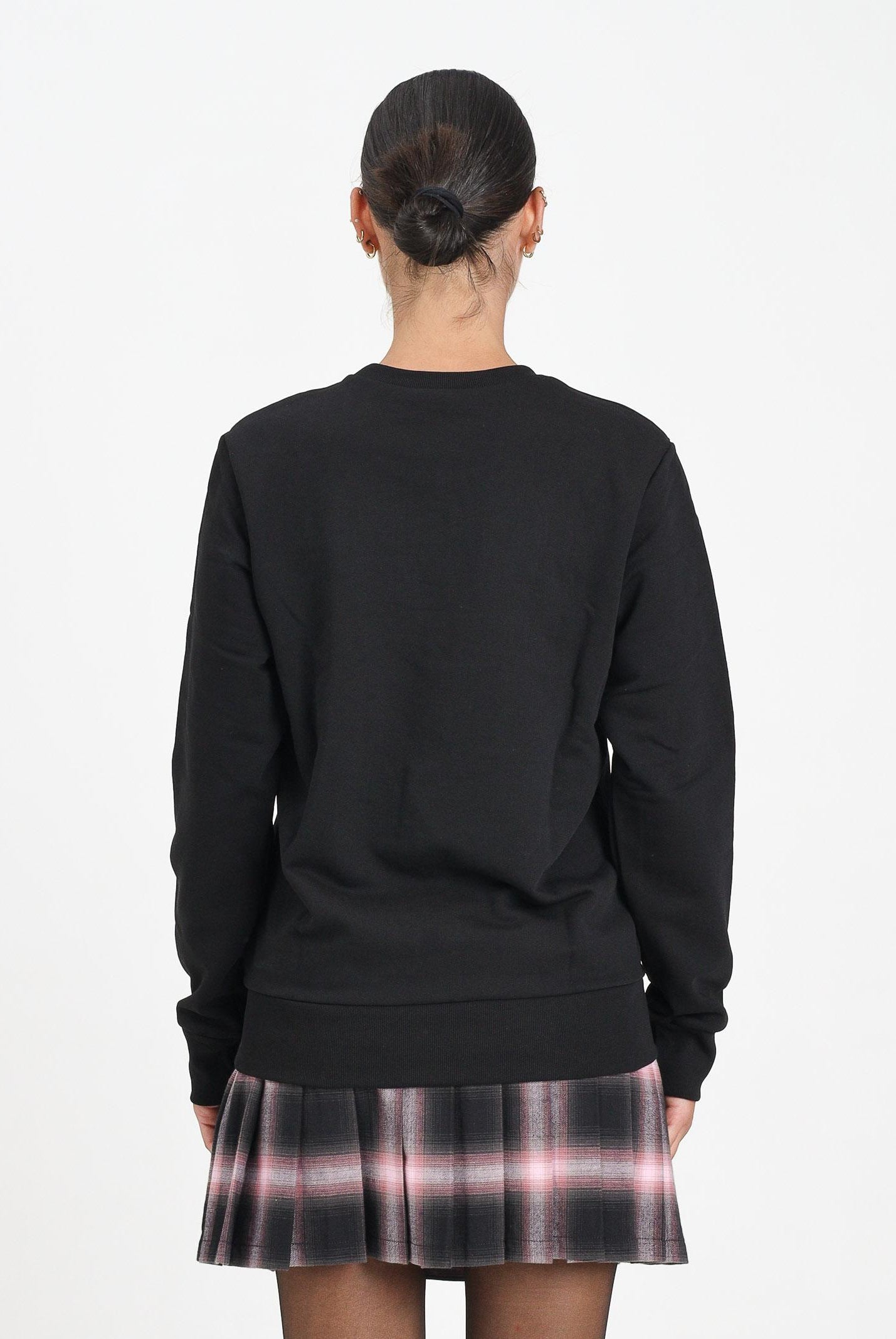 N21 Felpa girocollo nera per donna, ragazzi e bambini con logo a contrasto N21588N0154 0N900 N21