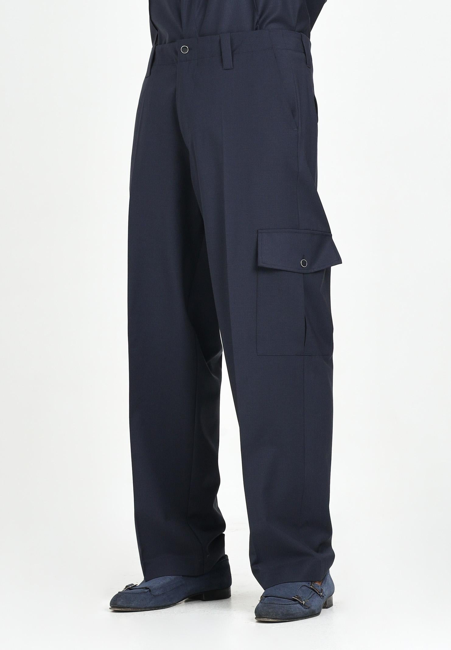 I'M BRIAN Pantalone cargo blu da uomo PA3508 005 I'M BRIAN