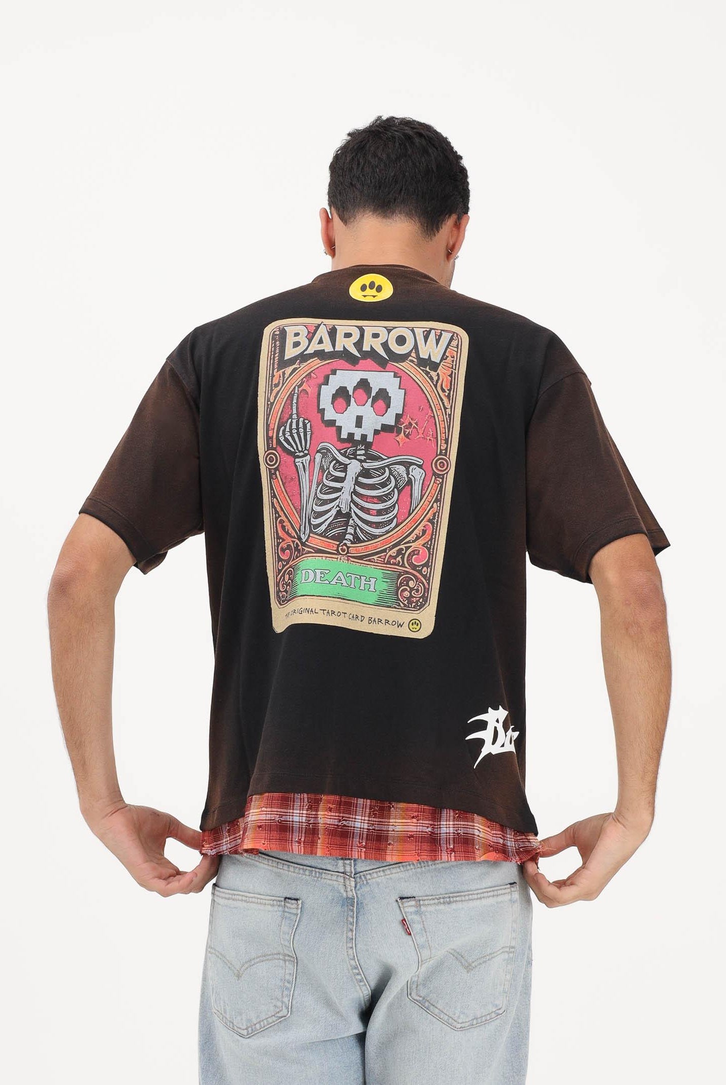 BARROW T-shirt a manica corta nera per uomo e donna con effetto sfumato S6BWUATH022 110 BARROW