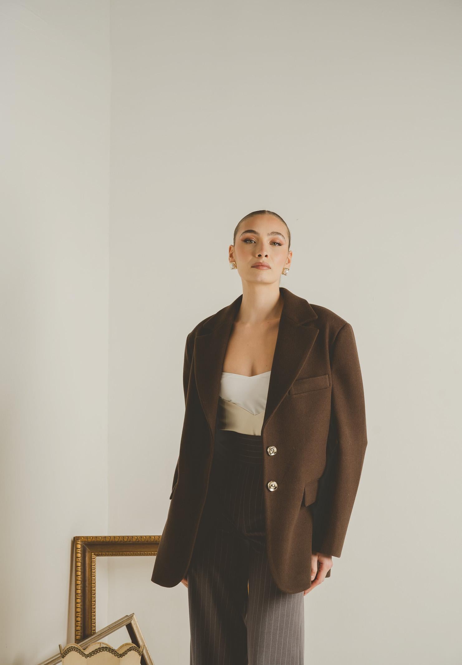 SANTAS Cappotto corto LUMIÈRE marrone da donna PV2620 MA SANTAS