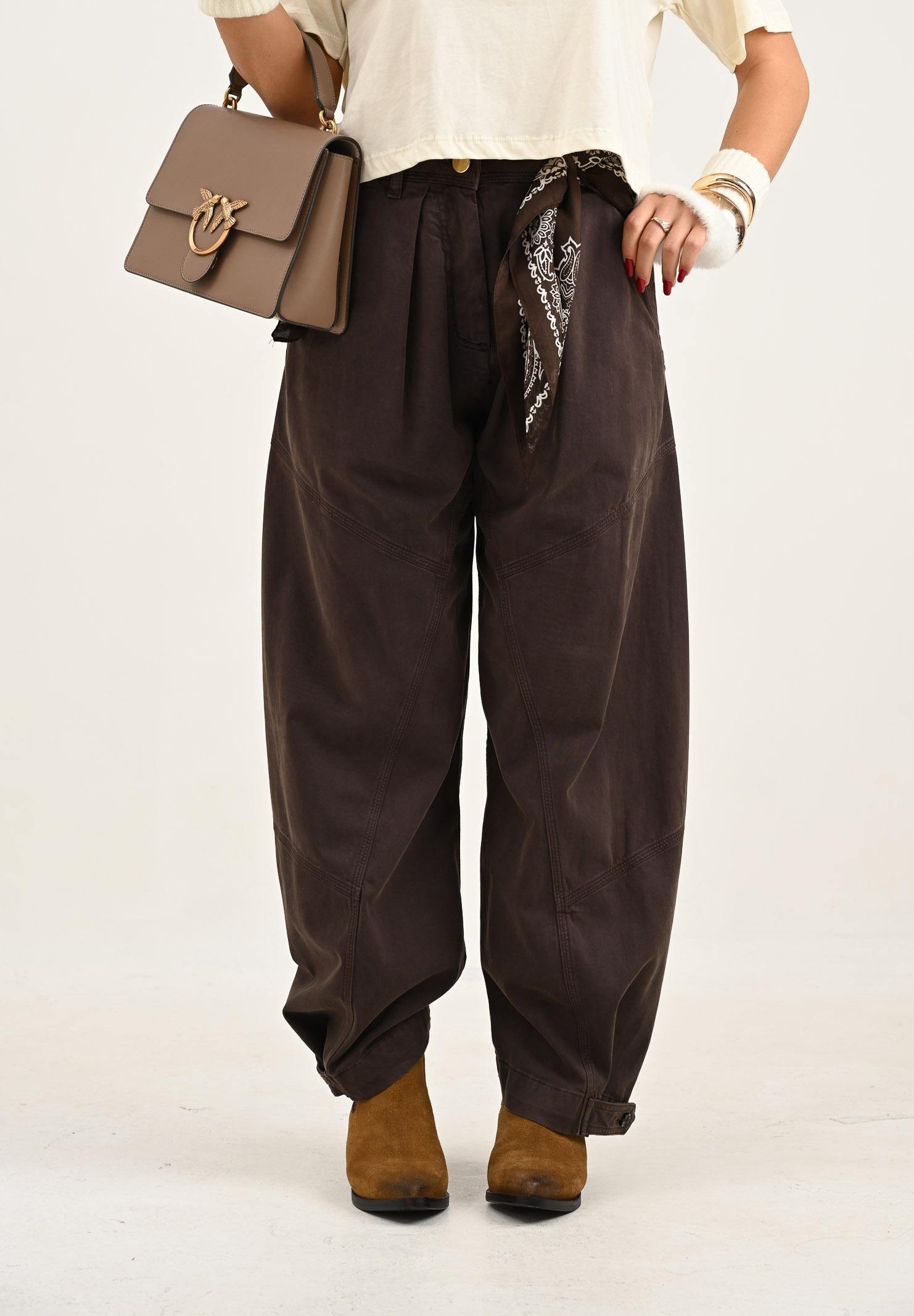 PINKO Pantalone balloon-fit marrone da donna 105667A2TV M04 PINKO