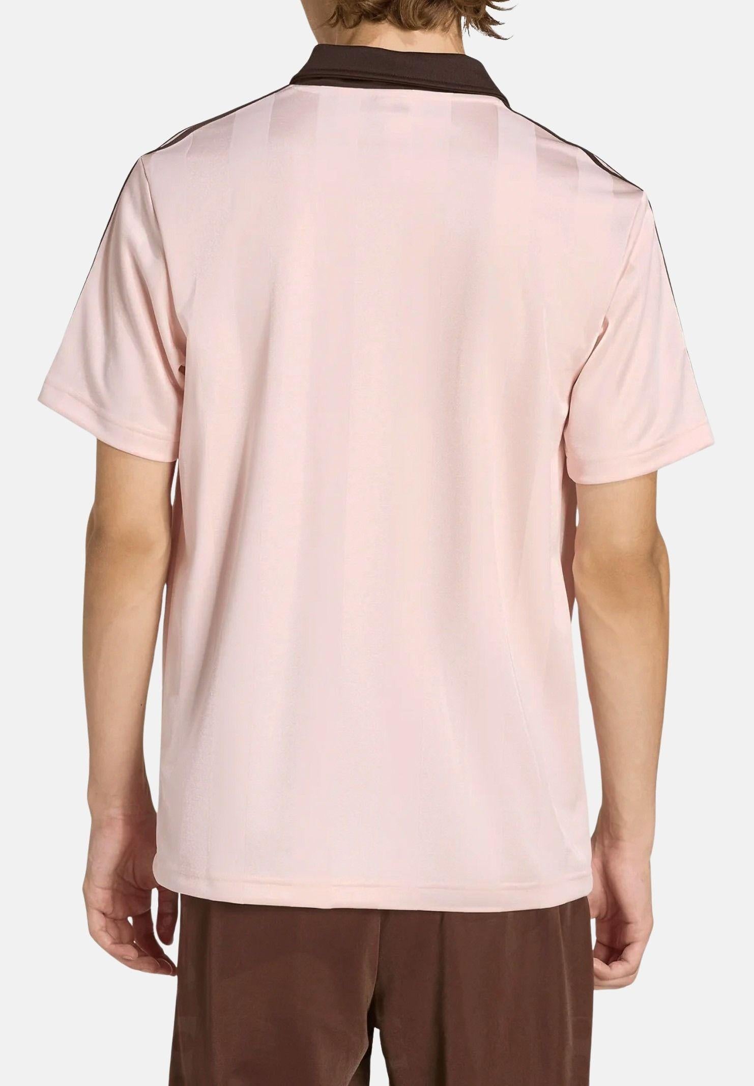 ADIDAS ORIGINALS Polo a manica corta ARCHIVE COLLAR ENGINEERED rosa e marrone da donna KE3580 . ADIDAS ORIGINALS