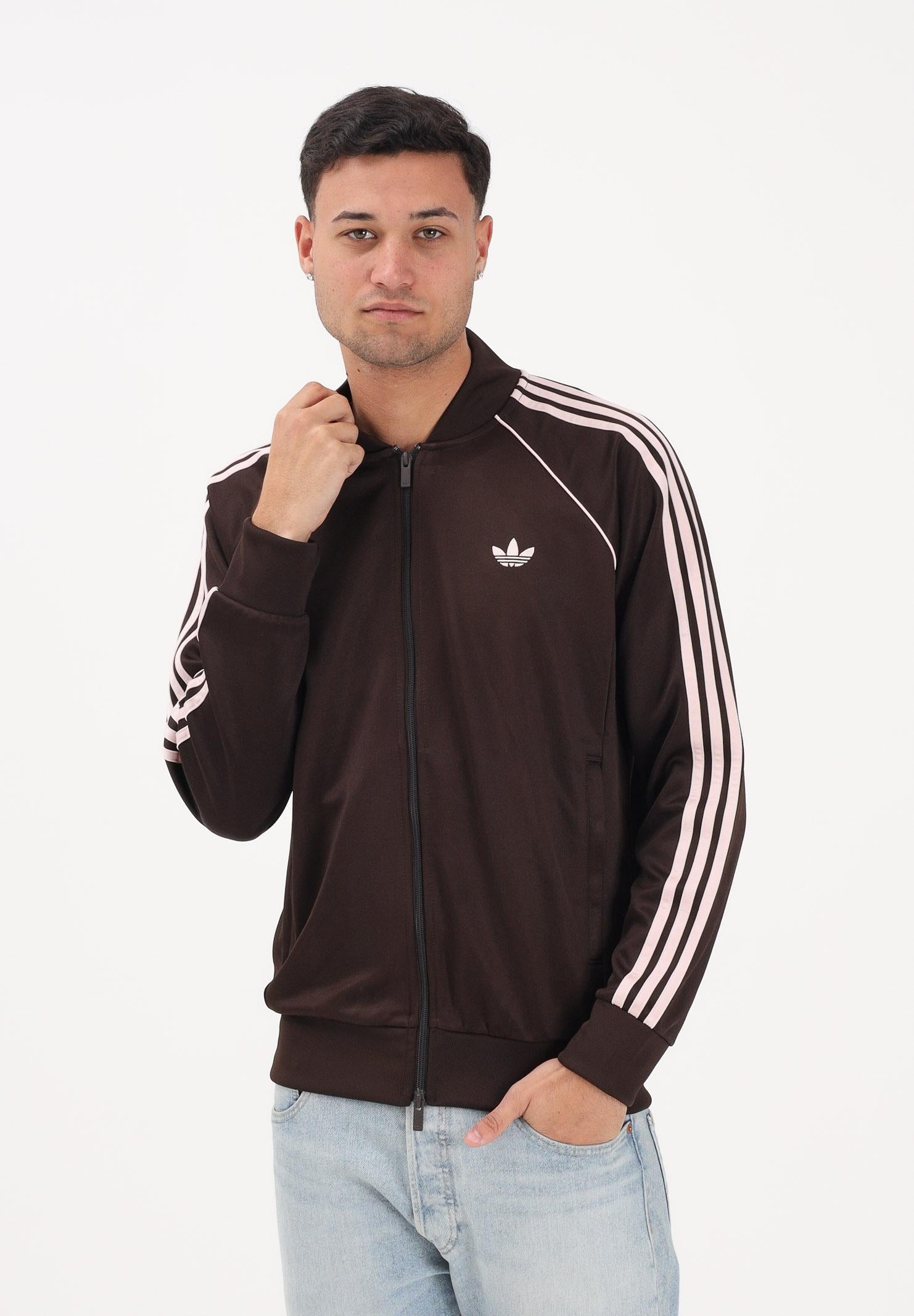 ADIDAS ORIGINALS Felpa con zip SST marrone e rosa per uomo e donna KE3508 . ADIDAS ORIGINALS