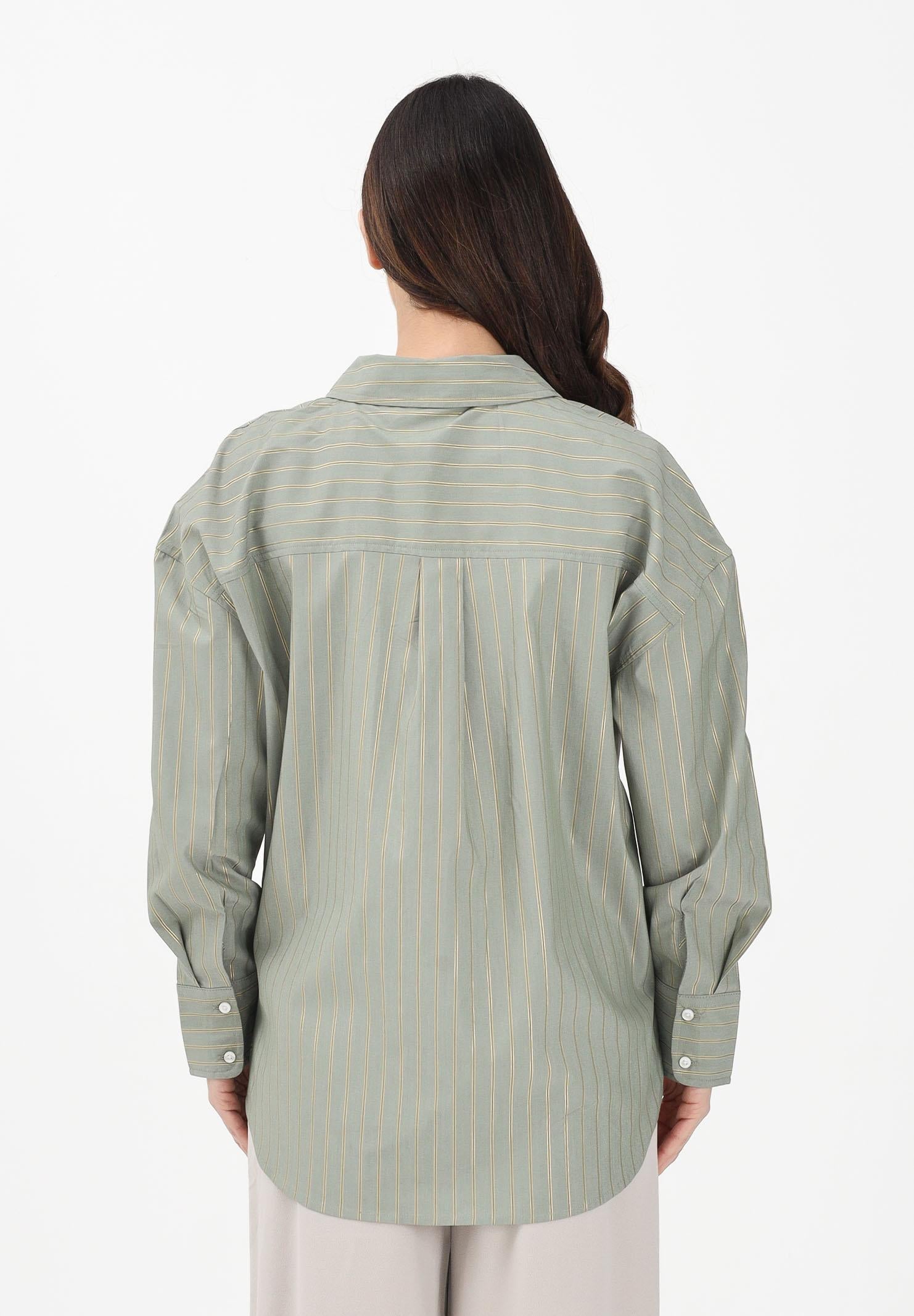 JDY Camicia a manica lunga verde da donna con sottili righe verticali 15359455 SE JDY