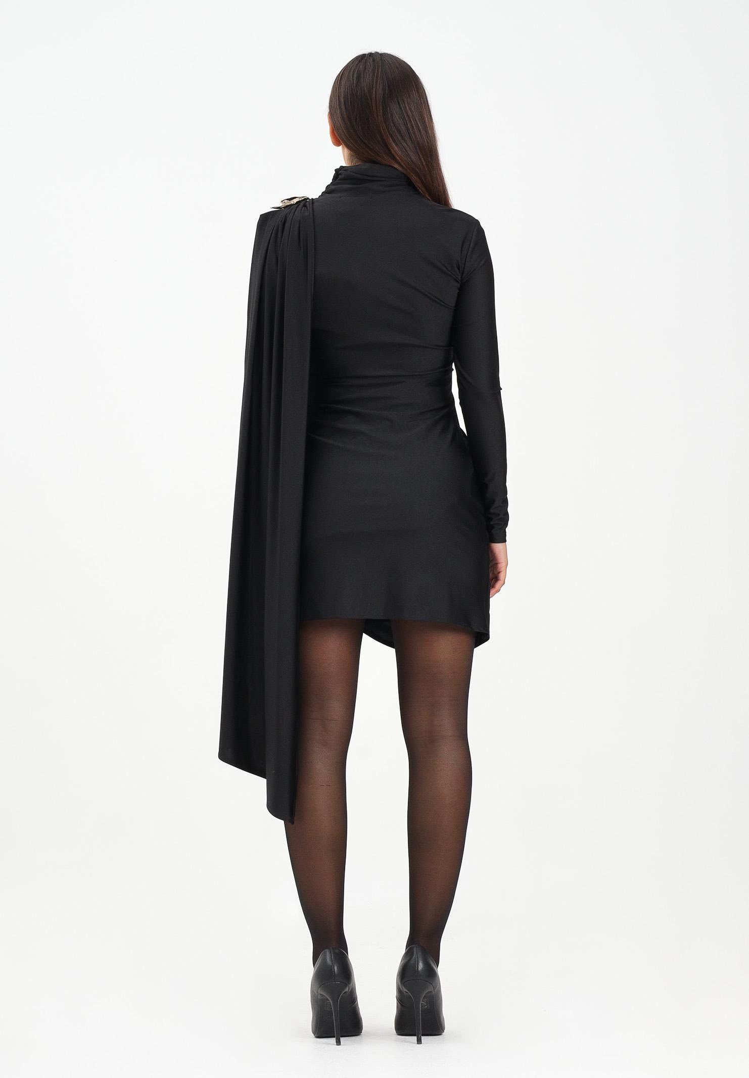 TPN Abito corto Brooks nero da donna con dettaglio metallico e volant BROOKS112W5 D6 TPN