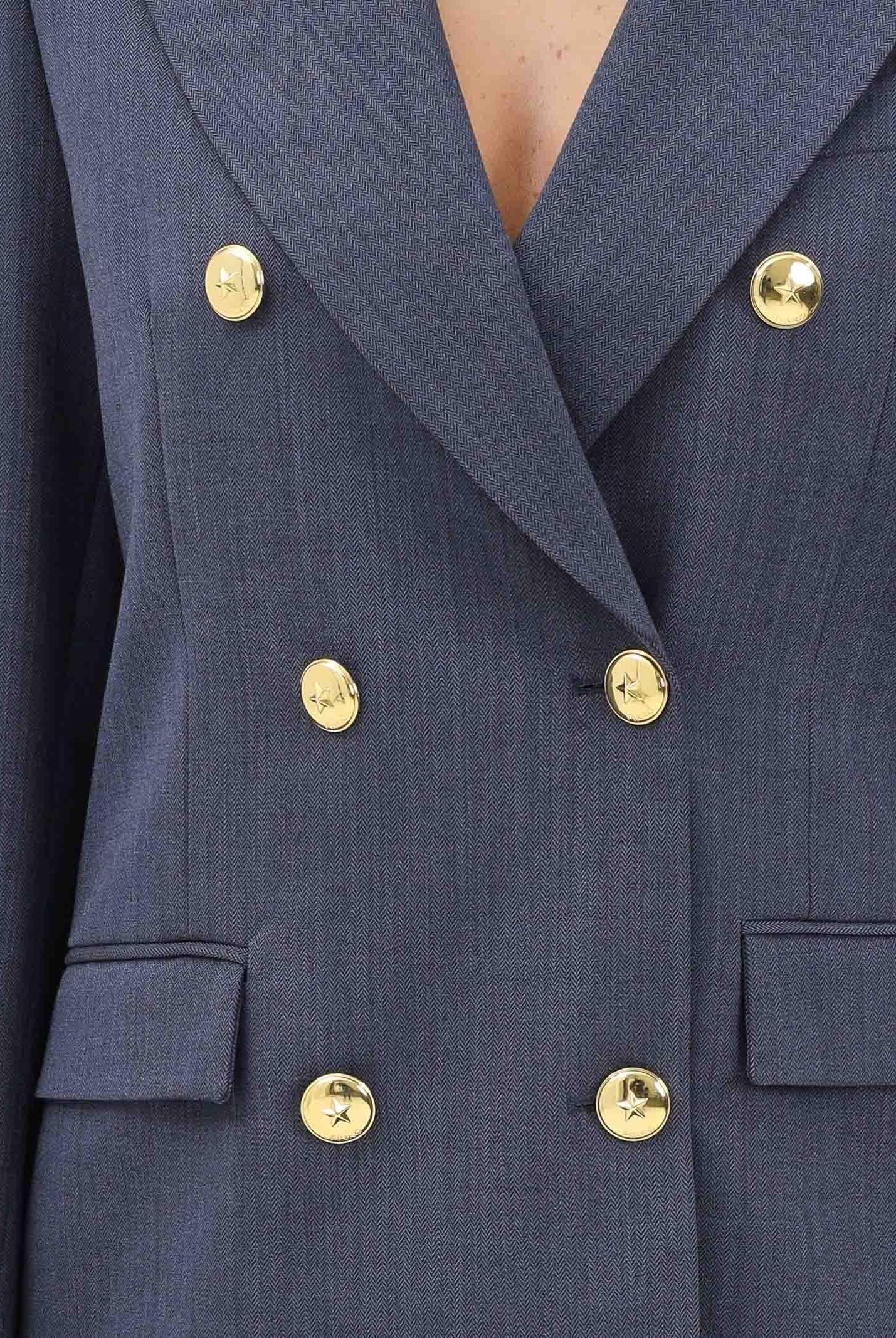 PINKO Giacca doppiopetto blu da donna con bottoni dorati 105617A2SN G07 PINKO