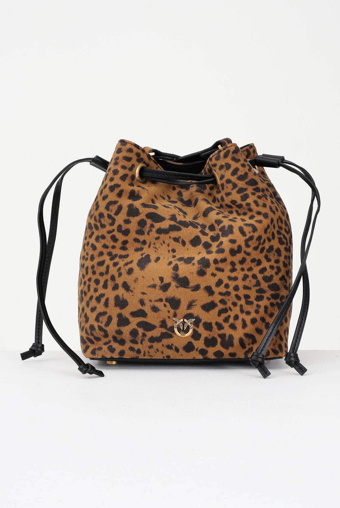 PINKO Borsa mini cammello da donna in Suede Leopardato 104303A32A M35Q PINKO