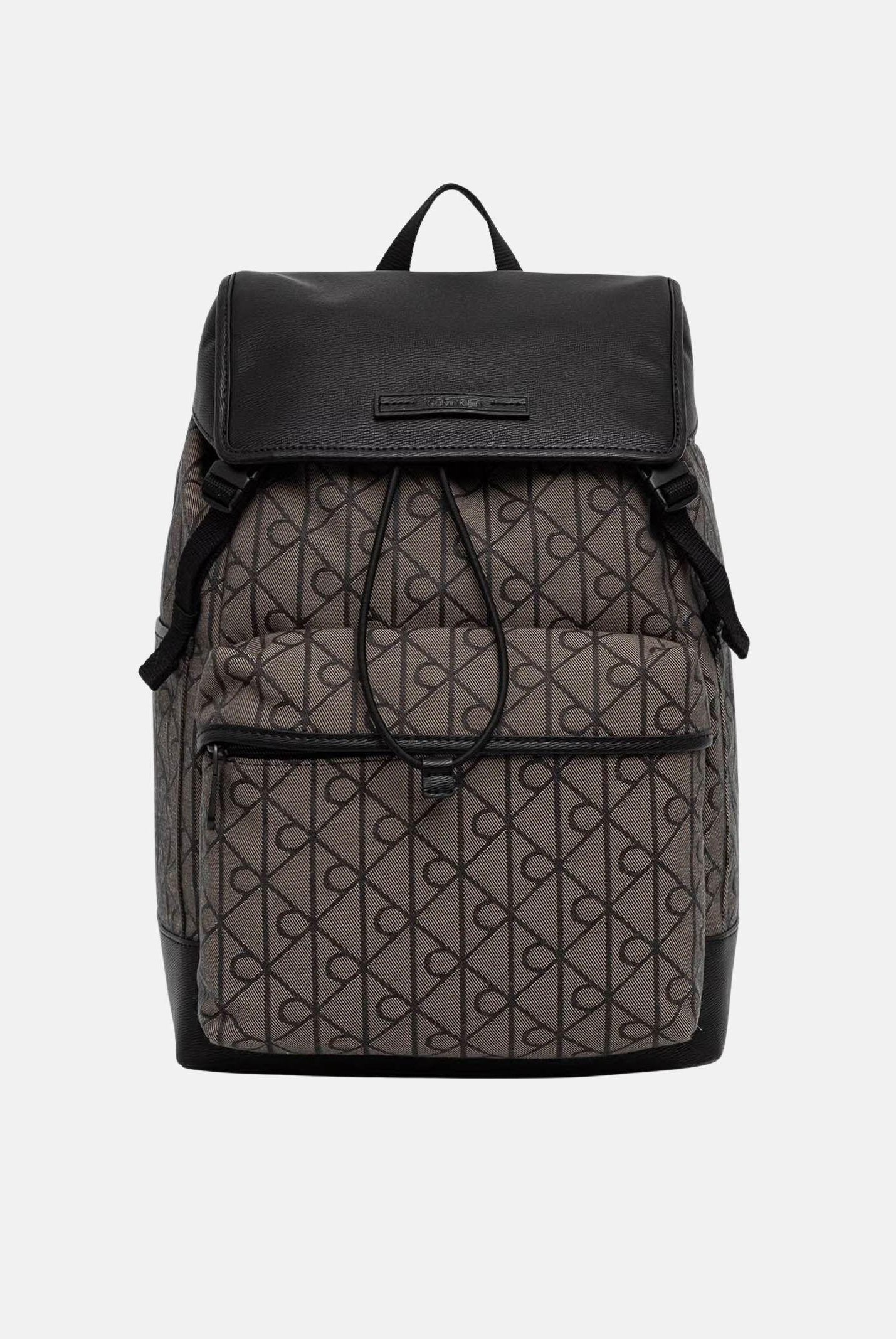 CALVIN KLEIN zaino jacquard con logo impermeabile colore Lotus Beige-Black, beige e nero, unisex. LV04D3378G 7UL CALVIN KLEIN