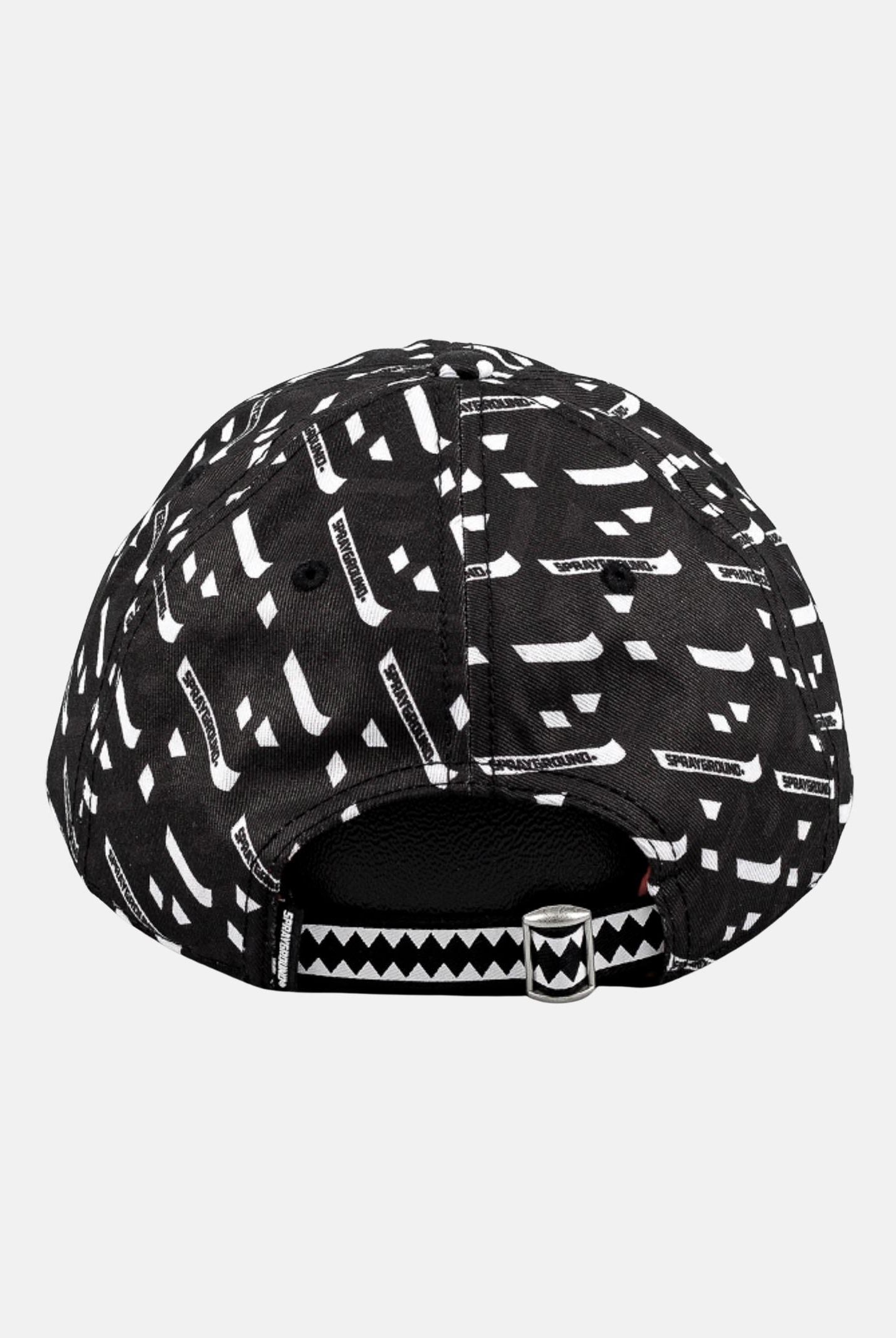 SPRAYGROUND Cappello con visiera nero per uomo e donna con stampa logata e iconico shark mouth SP15012BLK SPRAYGROUND