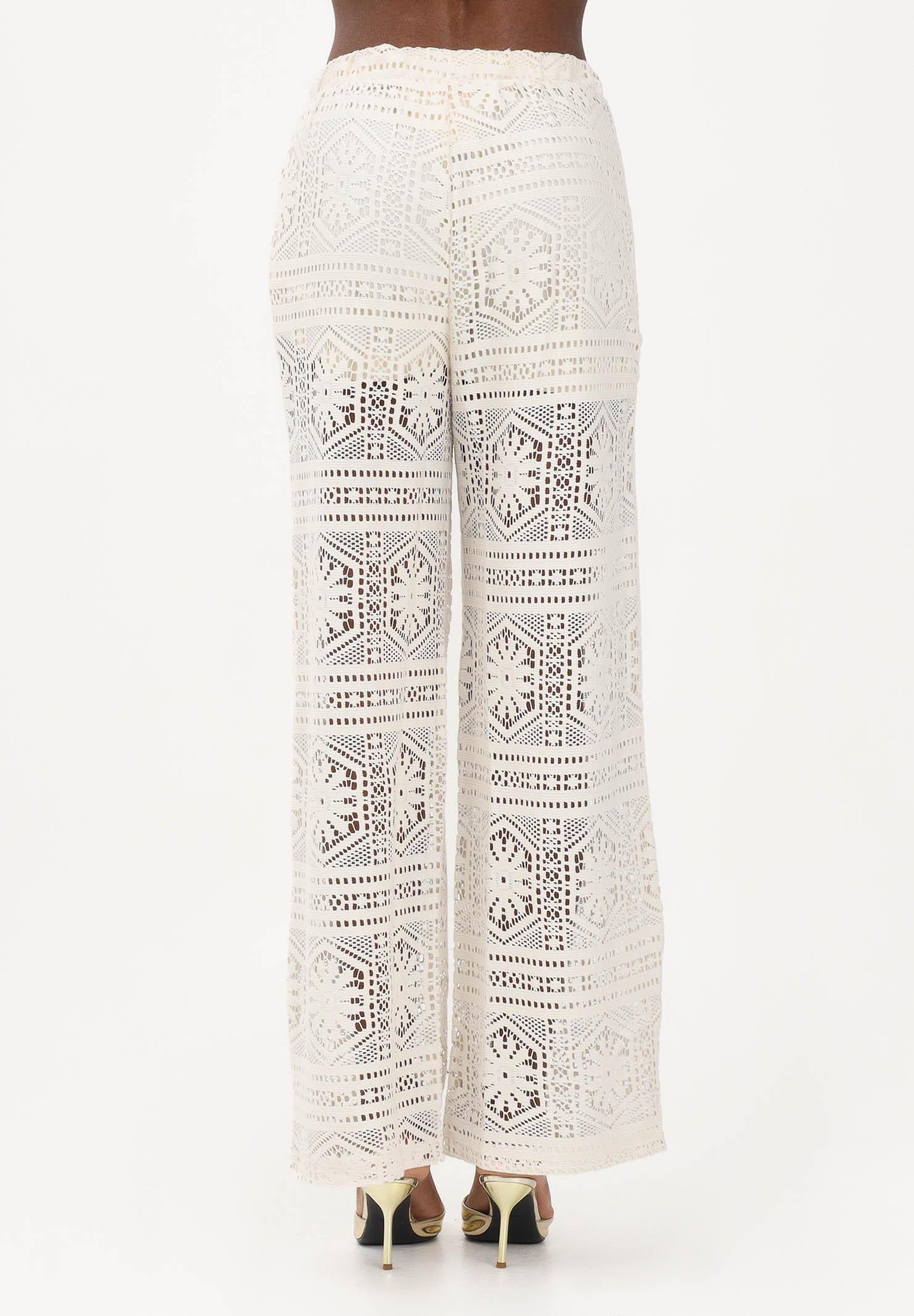ONLY Pantalone panna da donna realizzato in raffinato tessuto pizzo lavorato 15372107 BI ONLY