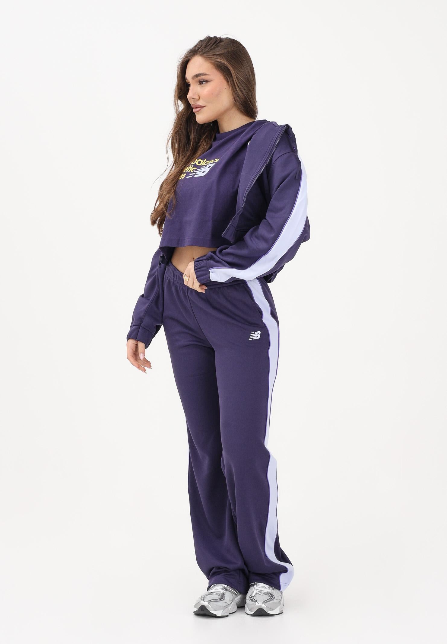 NEW BALANCE Felpa con zip Interlock viola da donna WJ61B759BOY . NEW BALANCE