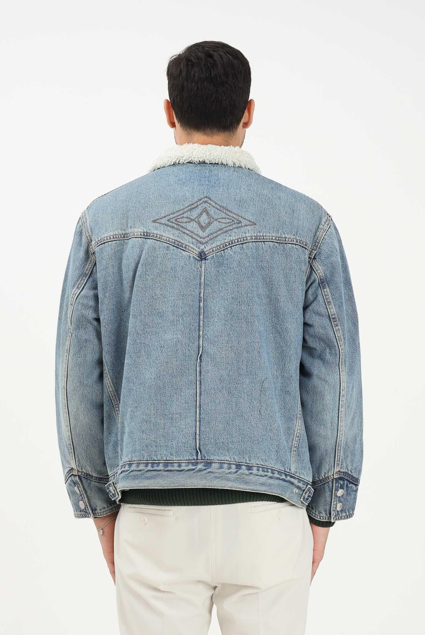 LEVI'S® Montone Western Sherpa Trucker in denim chiaro da uomo 002WX-0001 . LEVI'S®