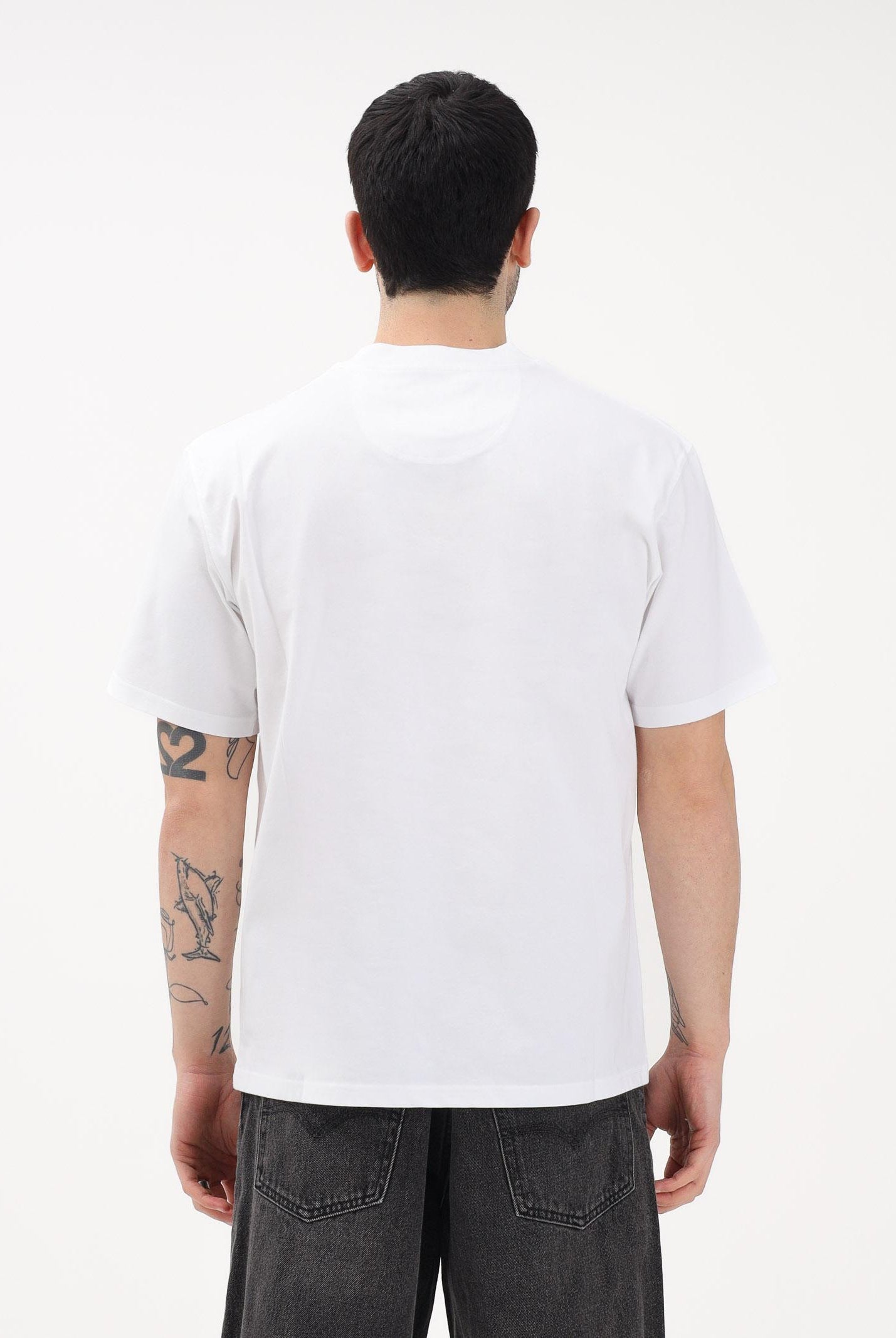 BARBOUR T-shirt a manica corta bianca da uomo con stampa 261-MTS1573 WH11 BARBOUR