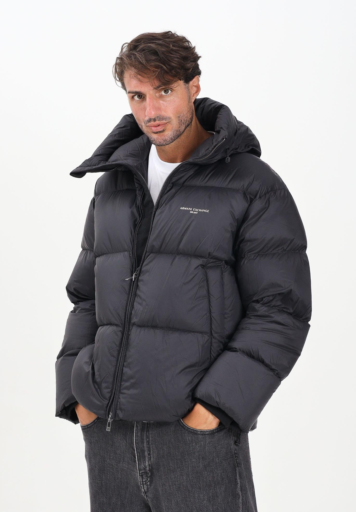 ARMANI EXCHANGE Piumino nero da uomo con logo XM001115AF16589 UC001 ARMANI EXCHANGE