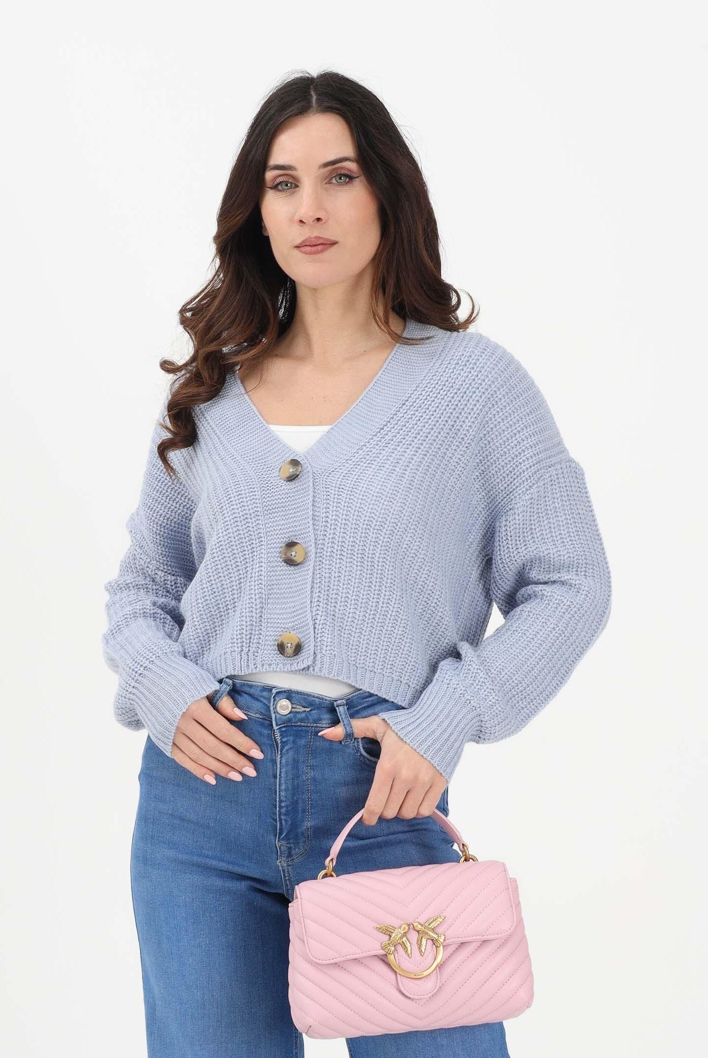 ONLY Cardigan corto azzurro da donna 15211521 BLHE ONLY