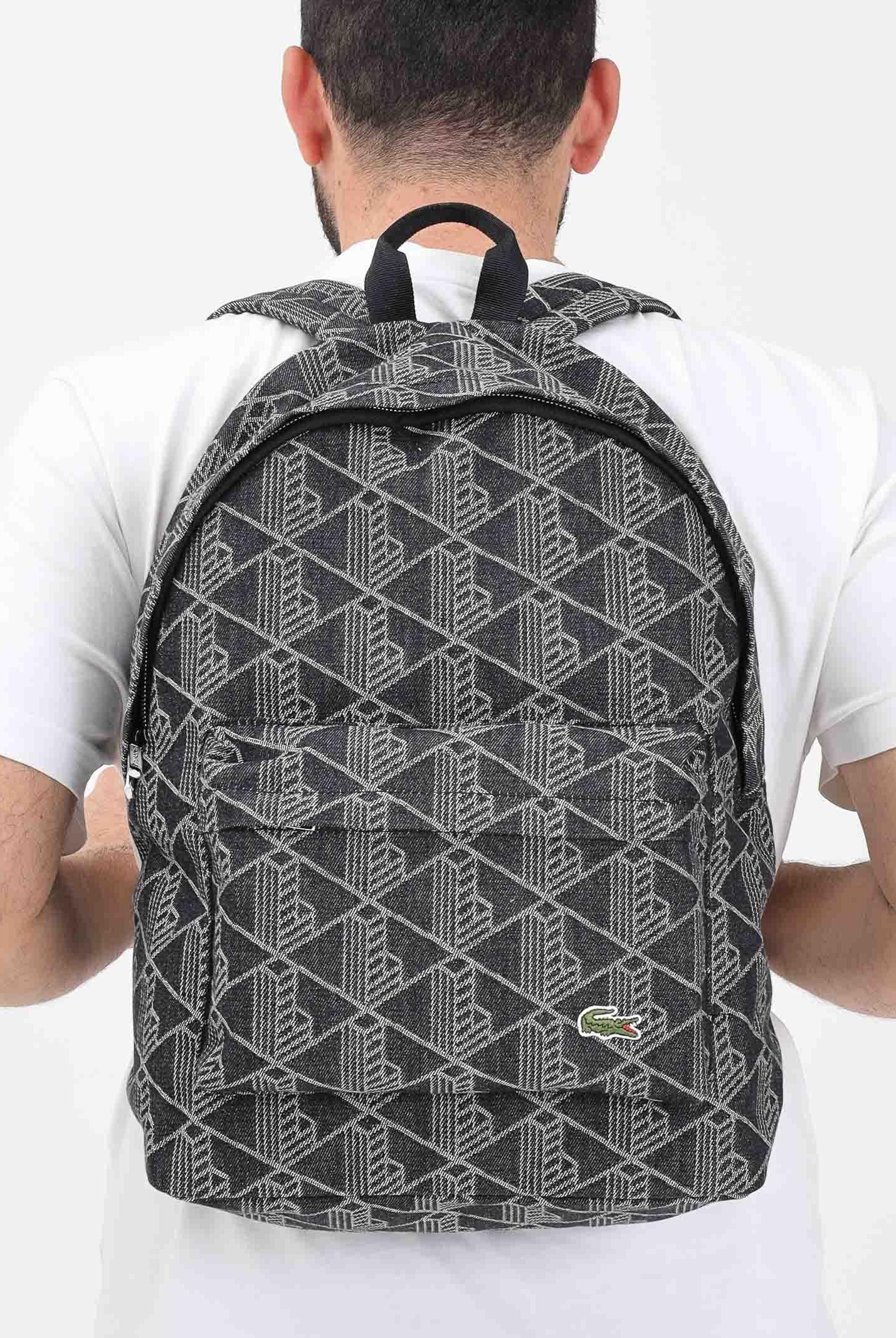 LACOSTE Zaino Neocroc Jacquard Motif nero per uomo e donna NU4871 R33 LACOSTE