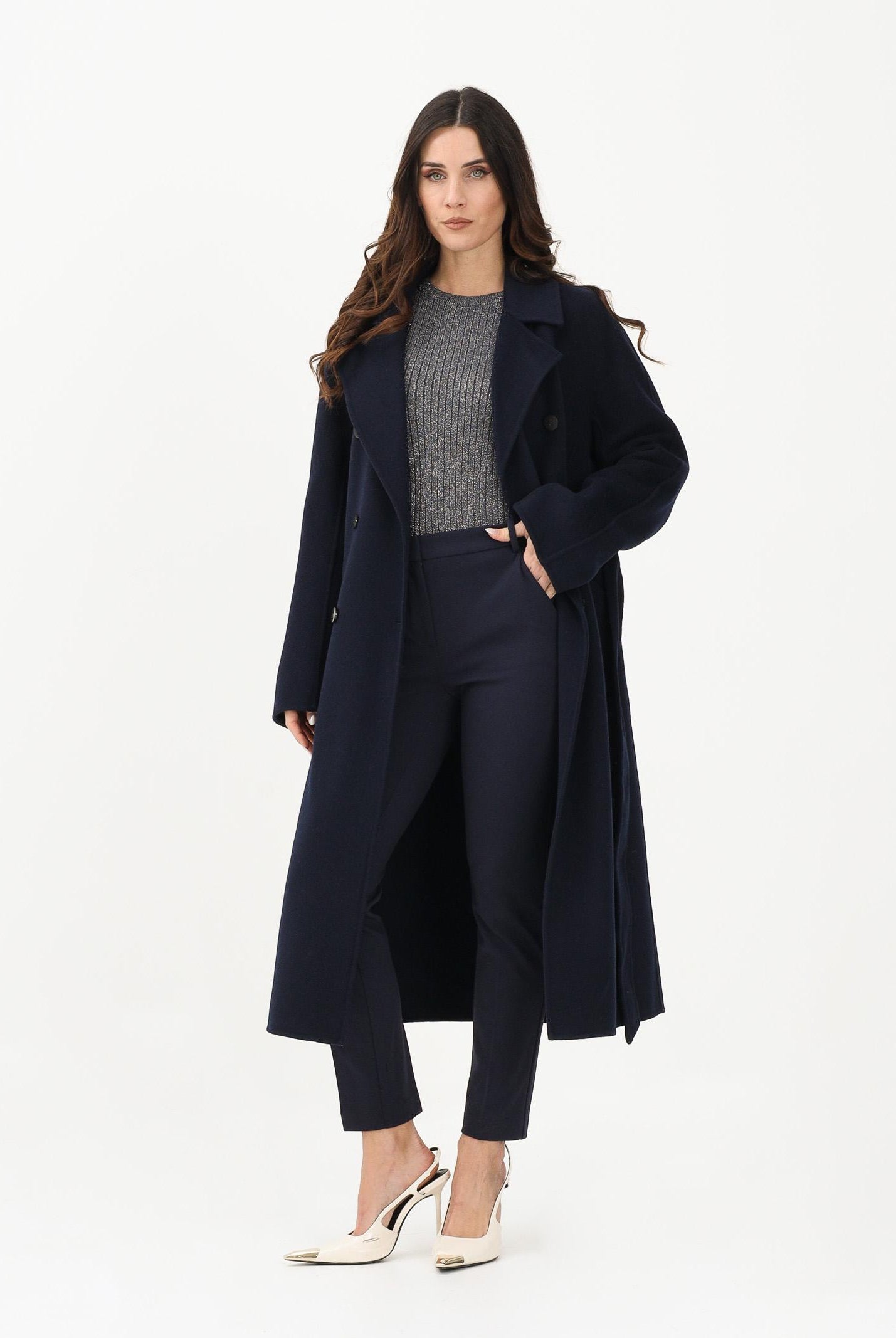 SIMONA CORSELLINI Cappotto lungo blu da donna A25CPCPV1101 V0025 SIMONA CORSELLINI