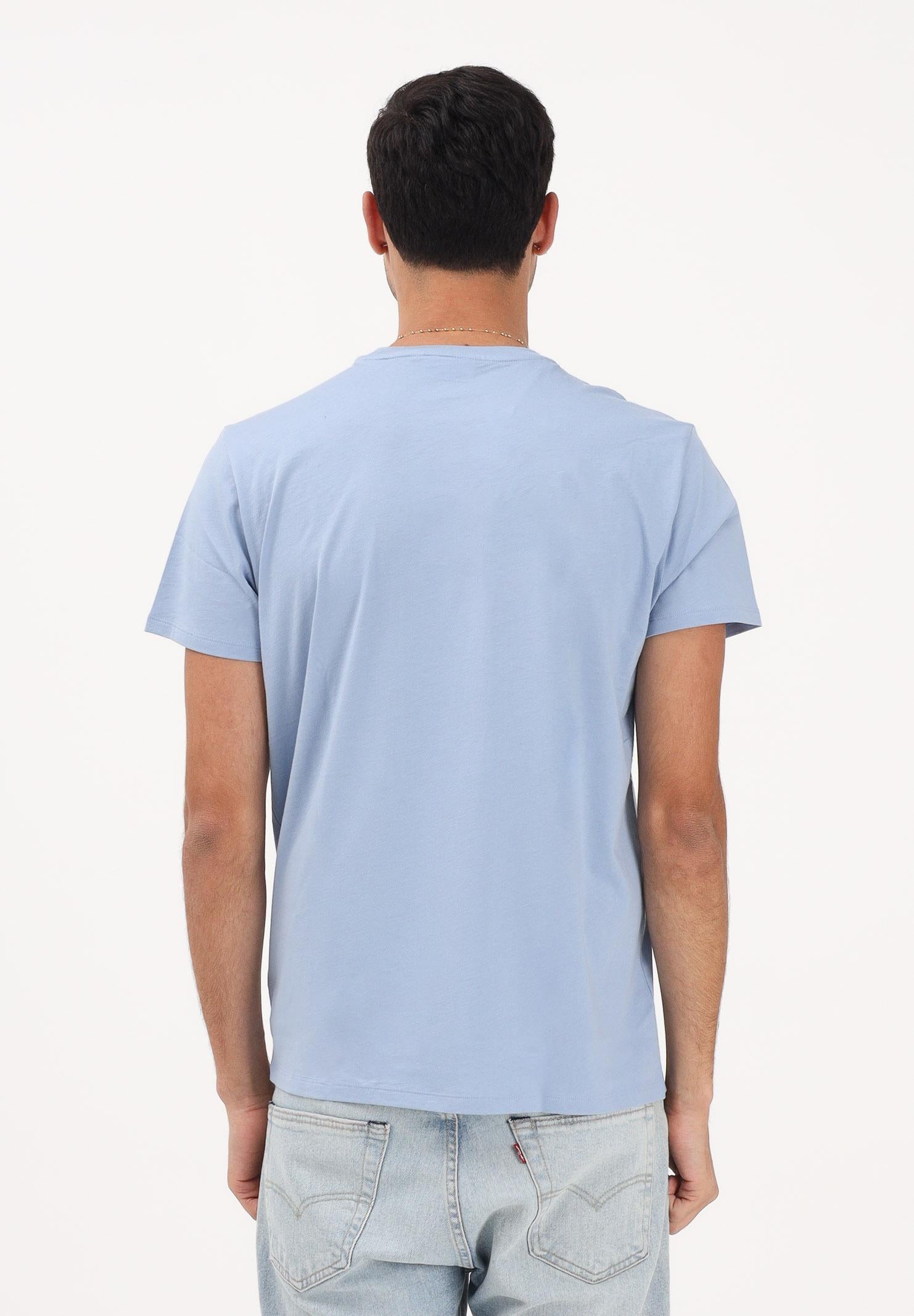 LACOSTE T-shirt a manica corta celeste per uomo e donna con patch logo TH6709 AEY LACOSTE