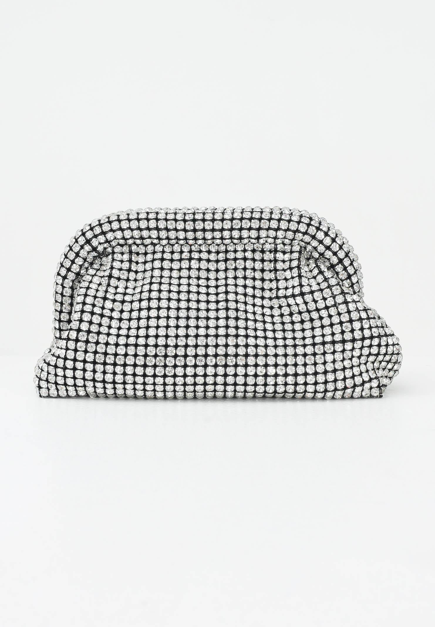 SANTAS Clutch Sparkling con strass per un effetto glamour SPARKLING ARGENTO SANTAS