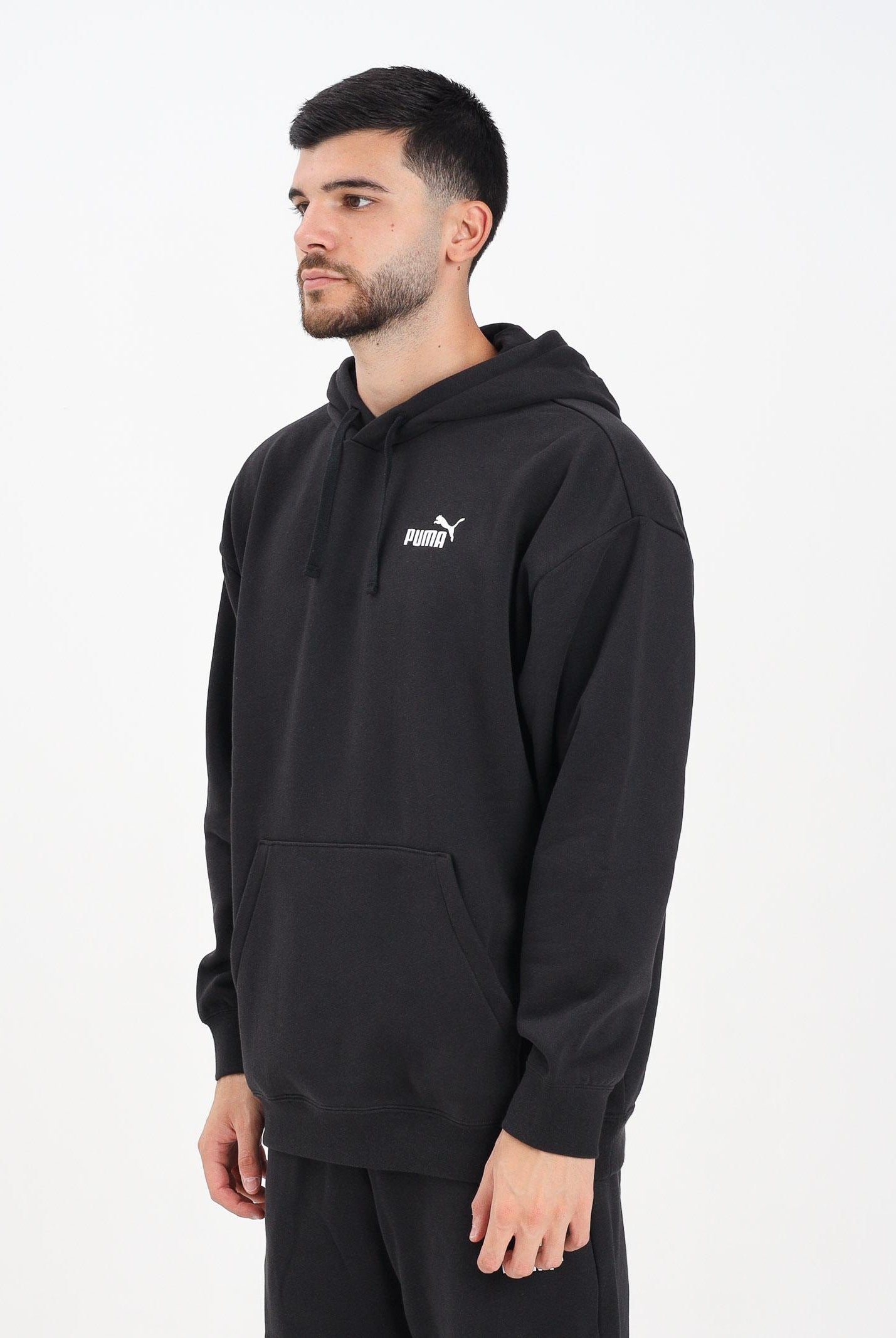 PUMA Felpa con cappuccio Essentials nera da uomo 689152 01 PUMA