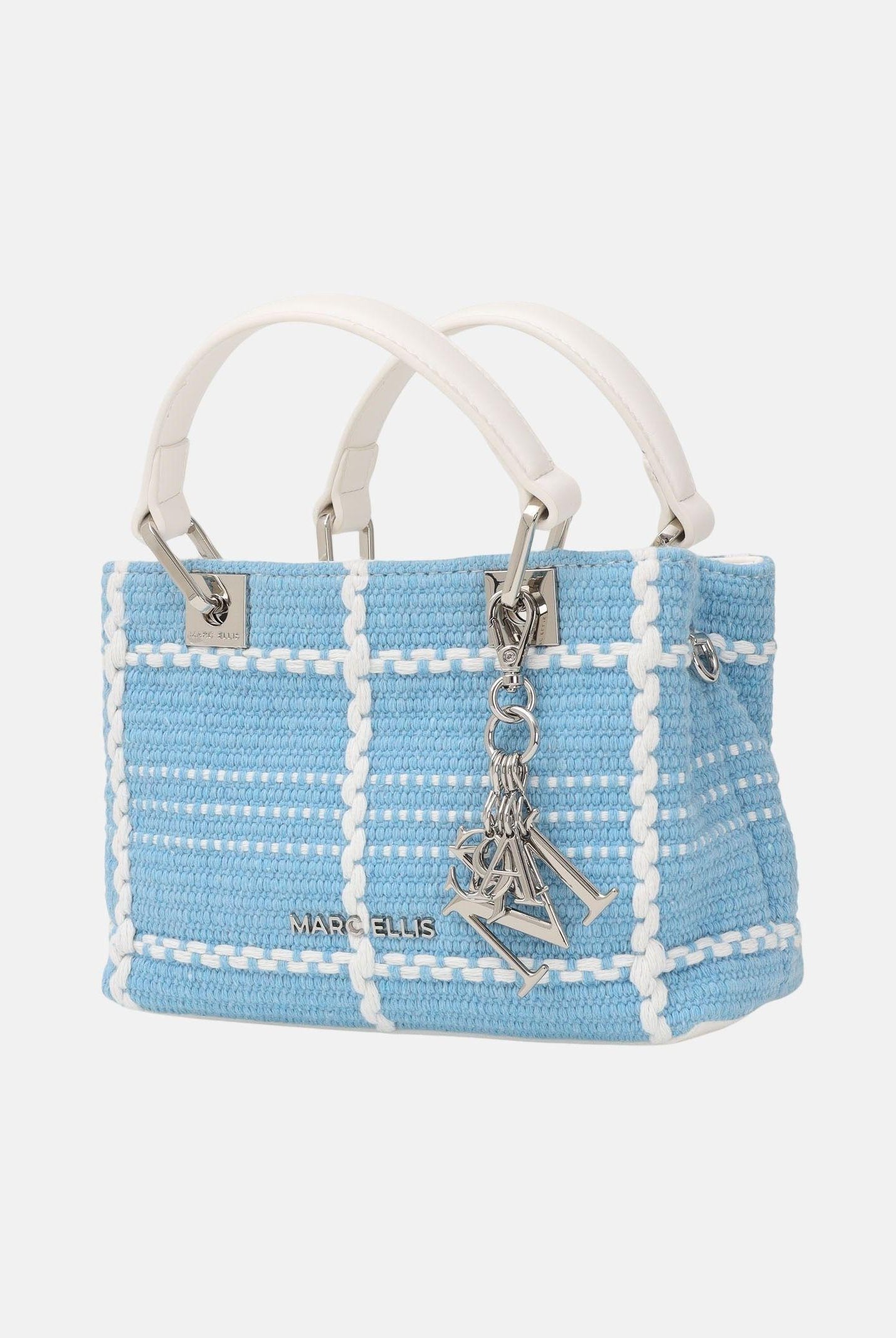 MARC ELLIS Borsa a mano Krissy S Luxe bianca e azzurra da donna KRISSY-S-LUXE ANBL MARC ELLIS