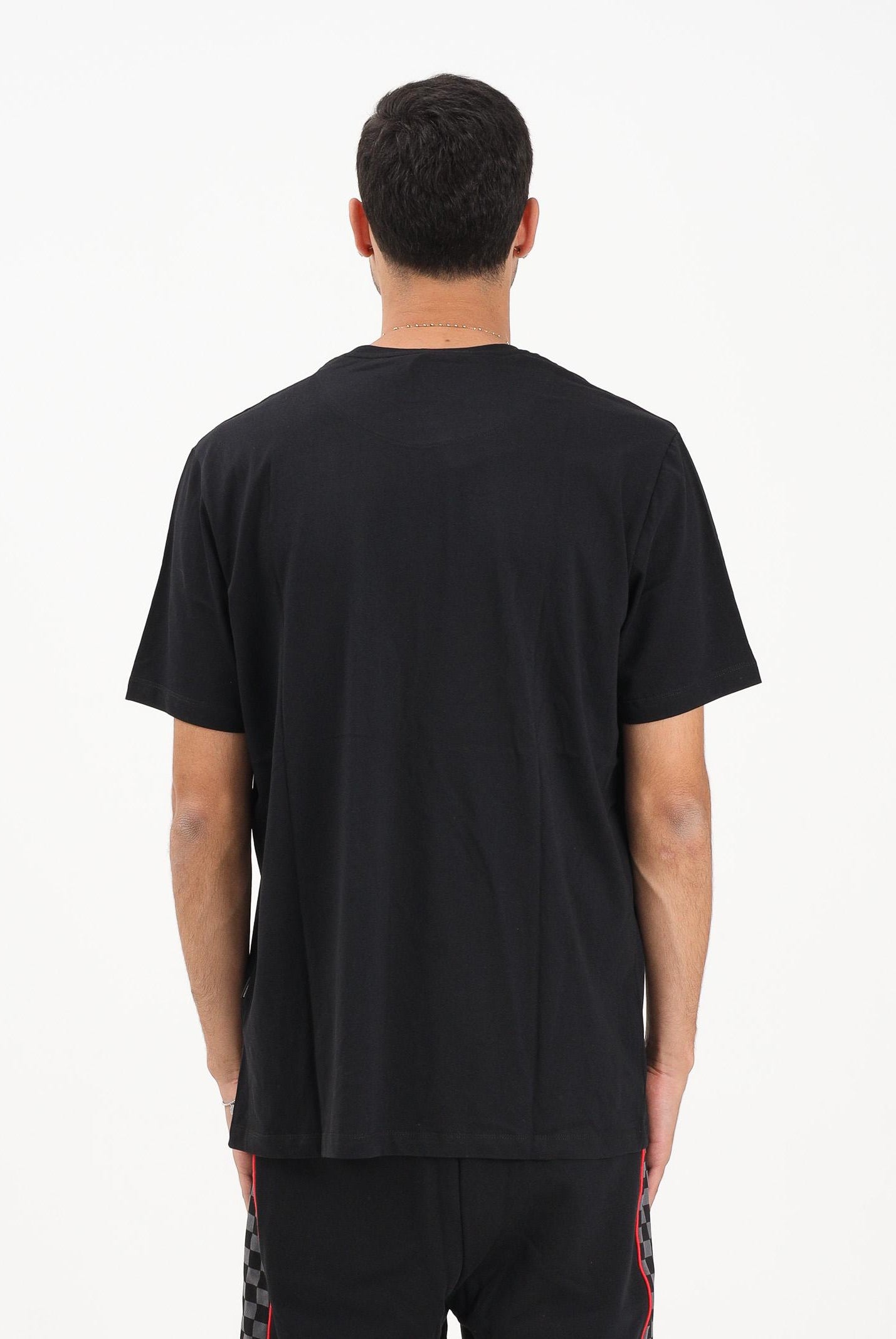 SPAYGROUND T-shirt a manica corta Checkered Shark nera per uomo e donna SP679BLK SPRAYGROUND