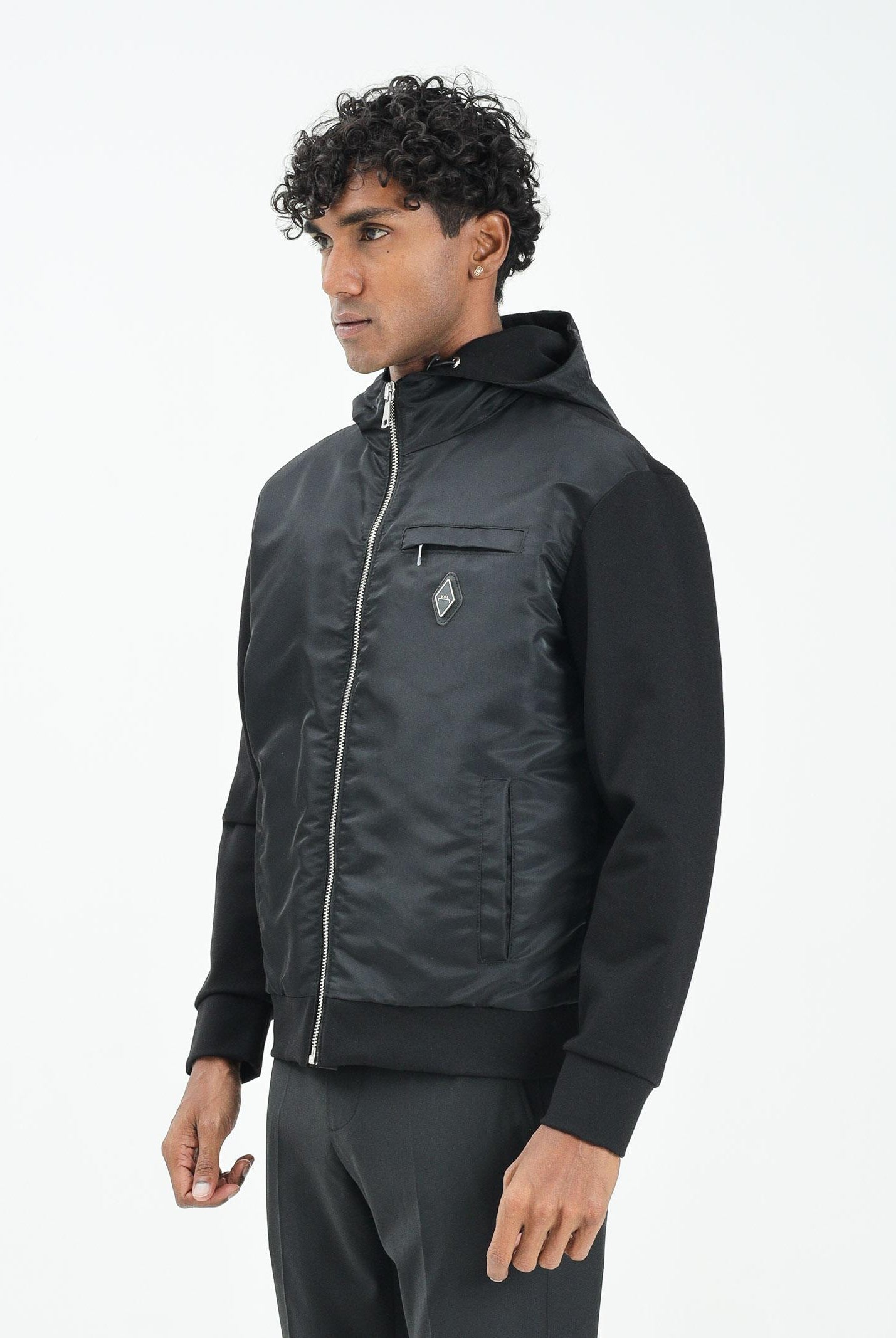 YES LONDON Giubbotto nero da uomo realizzato in doppio tessuto XG5253 NE YES LONDON