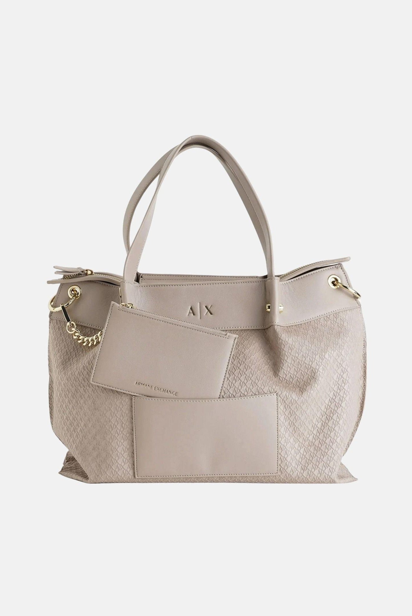 ARMANI EXCHANGE Borsa a mano beige da donna con logo A|X XW001211AF22645 U6119 ARMANI EXCHANGE
