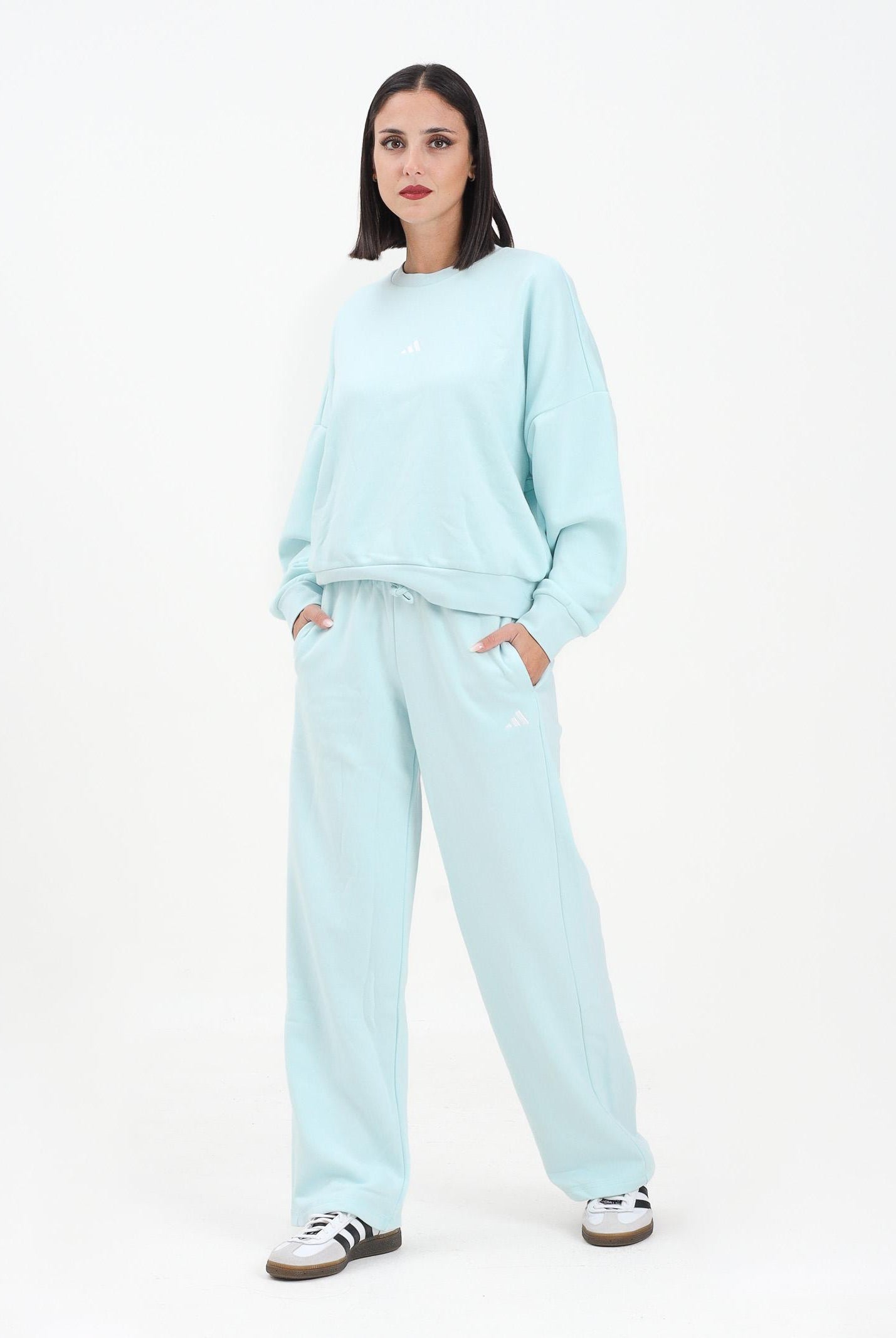 ADIDAS PERFORMANCE Pantalone sportivo Essentials Small Logo Feel Cozy Open-Hem turchese da donna JV7285 ADIDAS PERFORMANCE