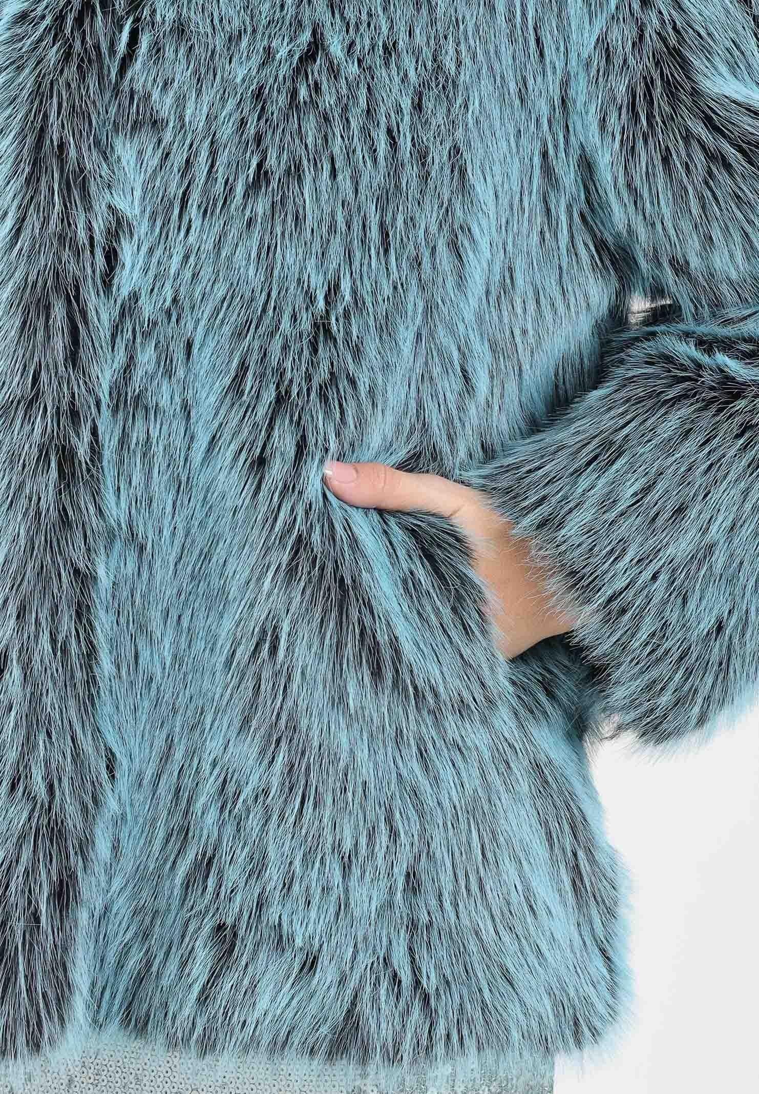 PATRIZIA PEPE Pelliccia verde acqua da donna 8O0197E072 G616 PATRIZIA PEPE