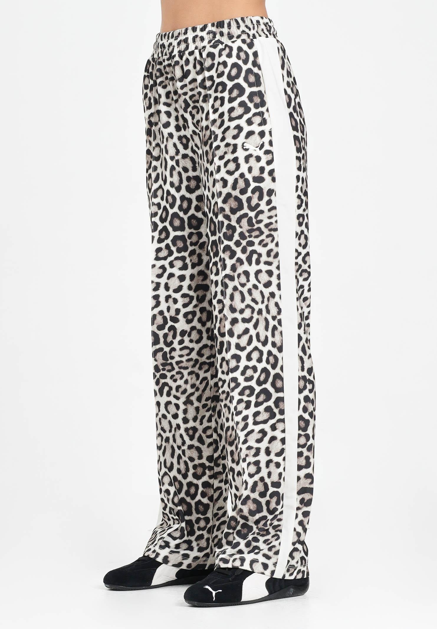 PUMA Pantalone sportivo T7 Leo Luxe Aop Straight Op bianco da donna 632343 91 PUMA