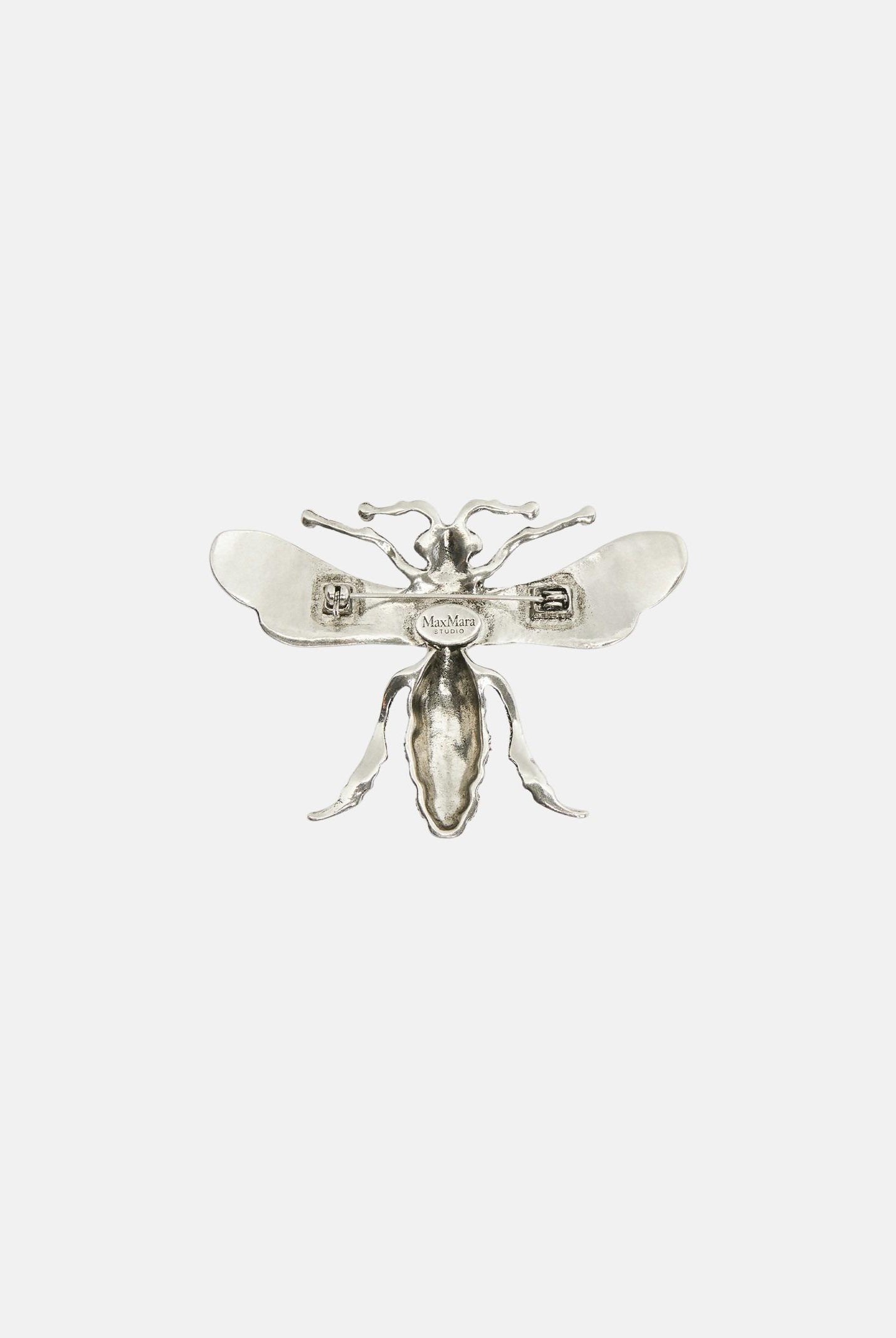 MAX MARA Spilla gioiello in metallo argento e strass 2526756023600 001 MAX MARA