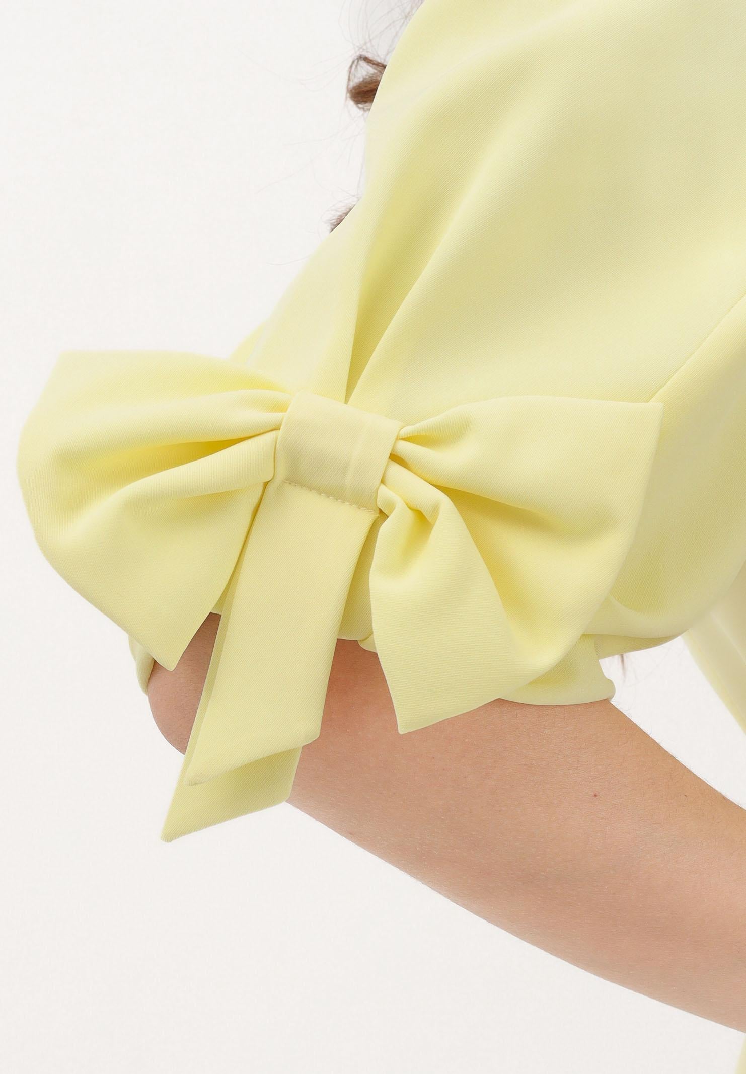 VICOLO Blusa gialla da donna con fiocco applicato TAB0245 ABU20 VICOLO