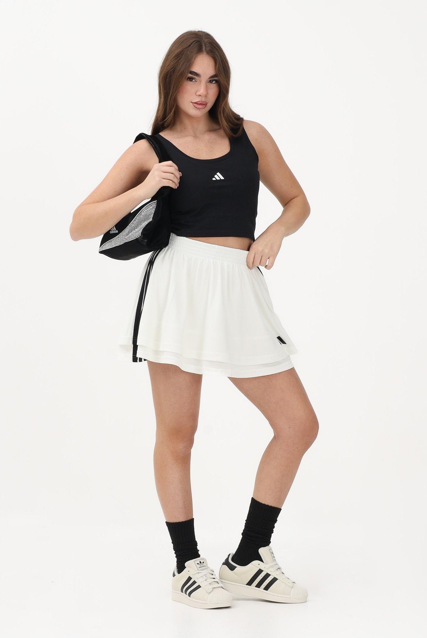 ADIDAS ORIGINALS Gonna corta HOUSE OF TIRO bianca da donna JY7634 . ADIDAS ORIGINALS