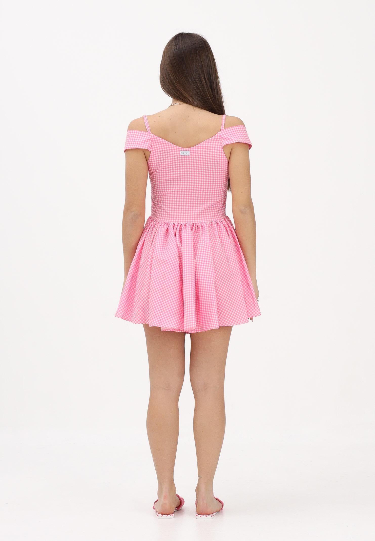 ME FUI Abito corto rosa da donna con motivo a quadri MF26-SW0326PK . ME FUI