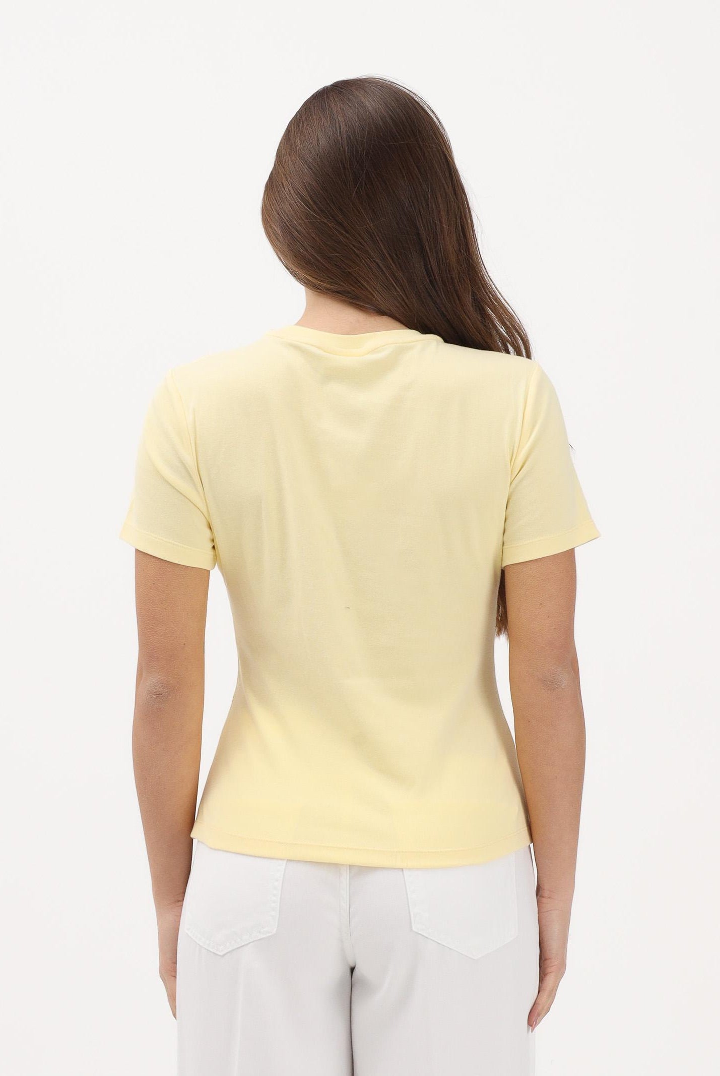 JDY T-shirt a manica corta gialla da donna con drappeggio 15365933 DOCR JDY