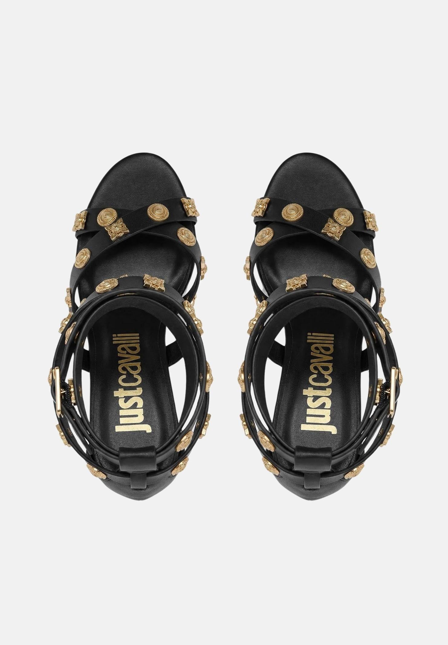 JUST CAVALLI Sandali con tacco neri da donna 80RA3S40ZSE55 899 JUST CAVALLI