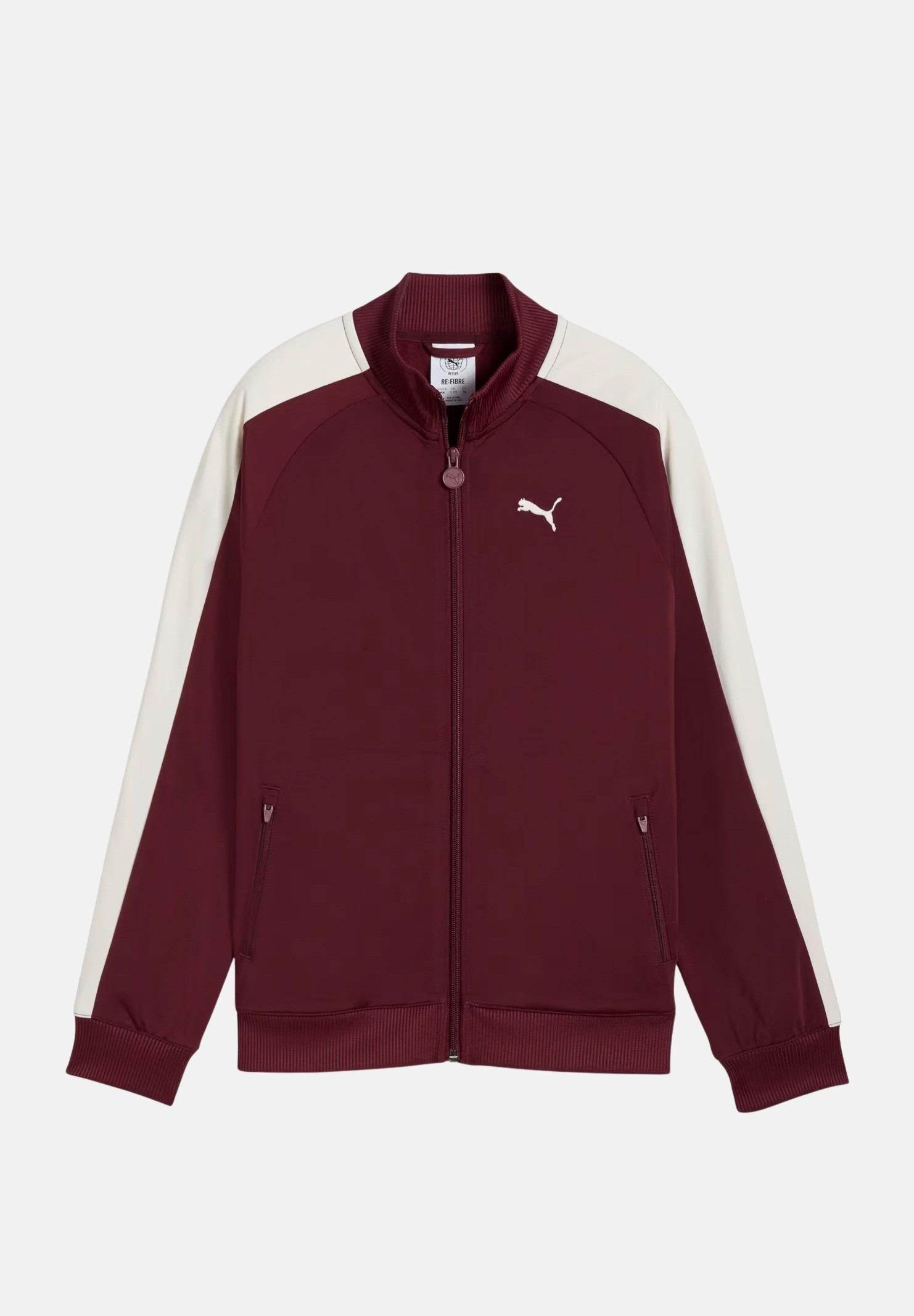 PUMA Felpa con zip T7 ALWAYS ON bordeaux per bambino e bambina 629875 96 PUMA