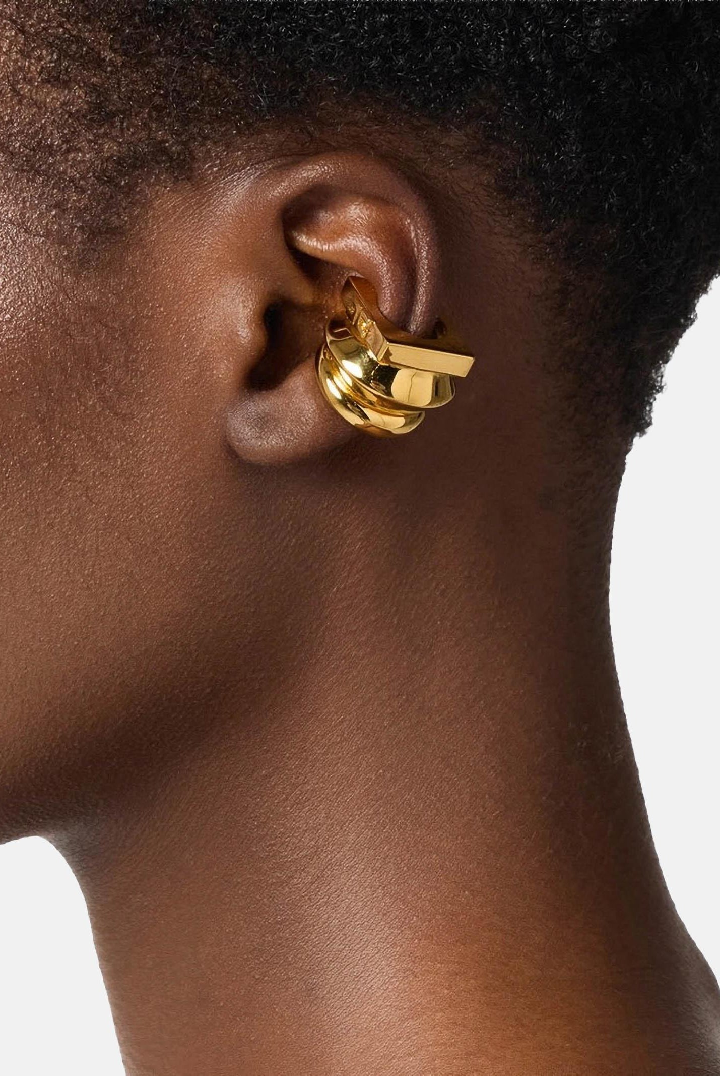 ELISABETTA FRANCHI orecchini ear cuff geometrici con logo inciso, colore oro donna. OR19B63E2 EA1 ELISABETTA FRANCHI