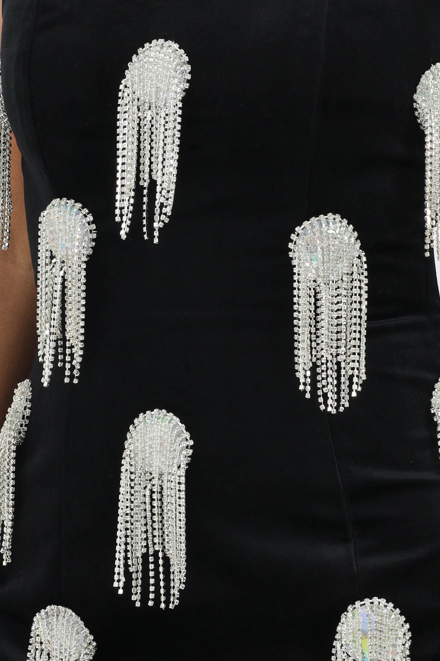 ODI ODI Abito corto Asciano in velluto nero da donna ASCIANO110W5 D6 ODI ODI