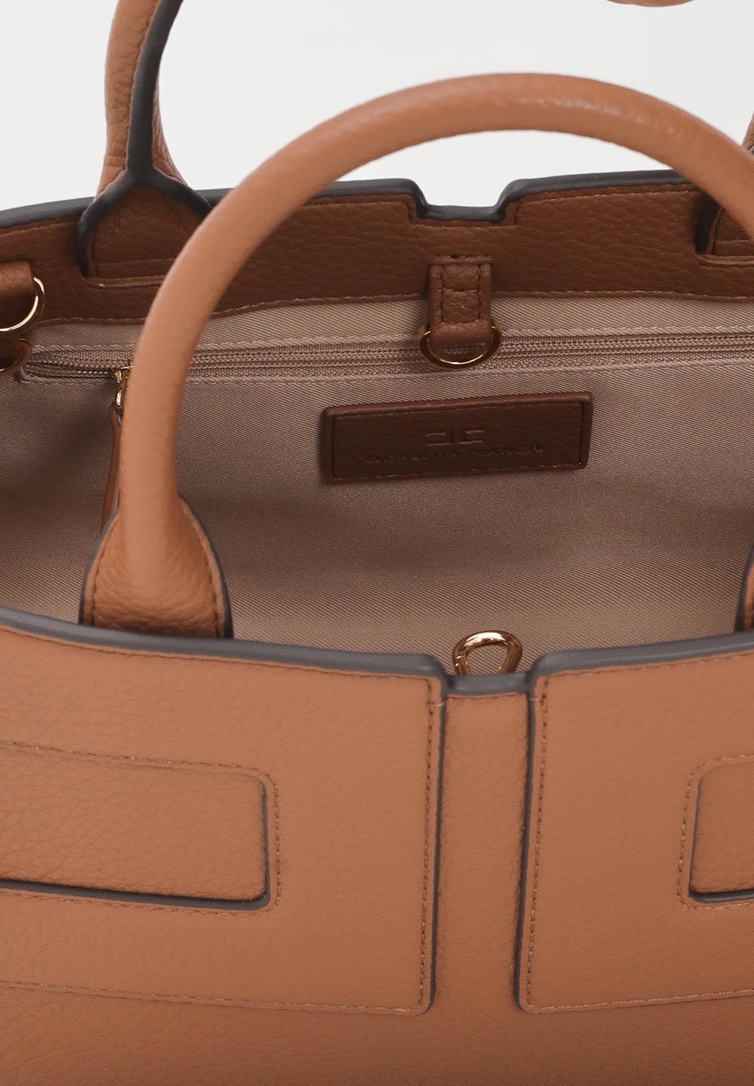 ELISABETTA FRANCHI Borsa a mano cammello da donna con logo BS35A56E2 EC1 ELISABETTA FRANCHI