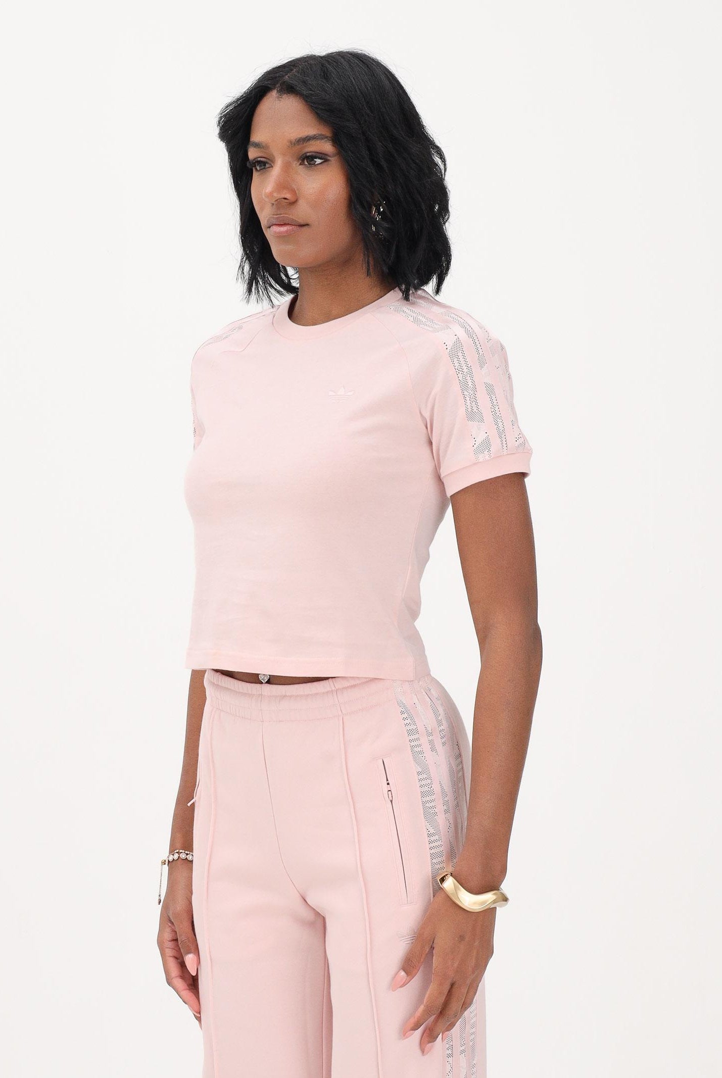 ADIDAS ORIGINALS T-shirt a manica corta LACE CALI rosa da donna KC6452 . ADIDAS ORIGINALS