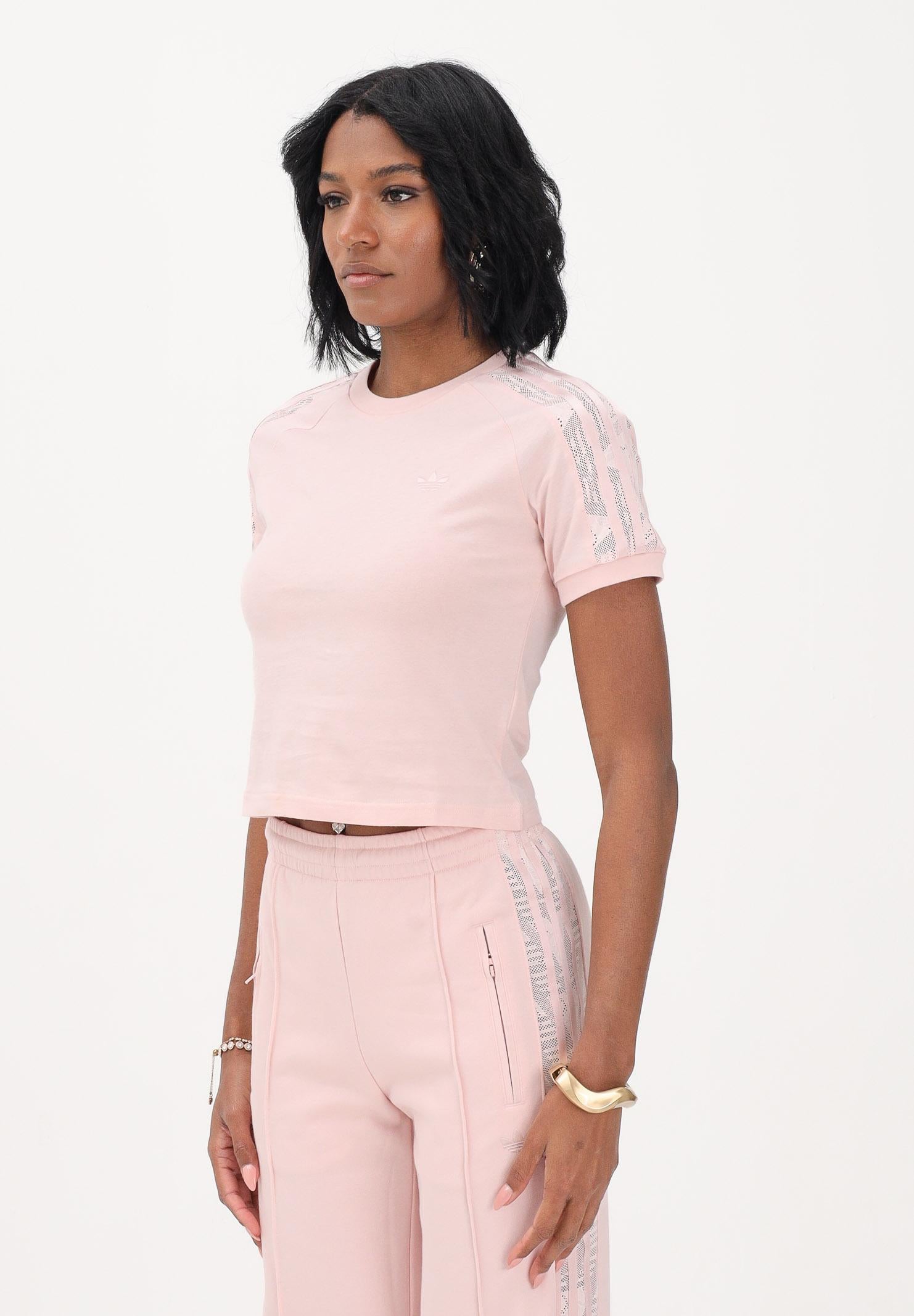 ADIDAS ORIGINALS T-shirt a manica corta LACE CALI rosa da donna KC6452 . ADIDAS ORIGINALS