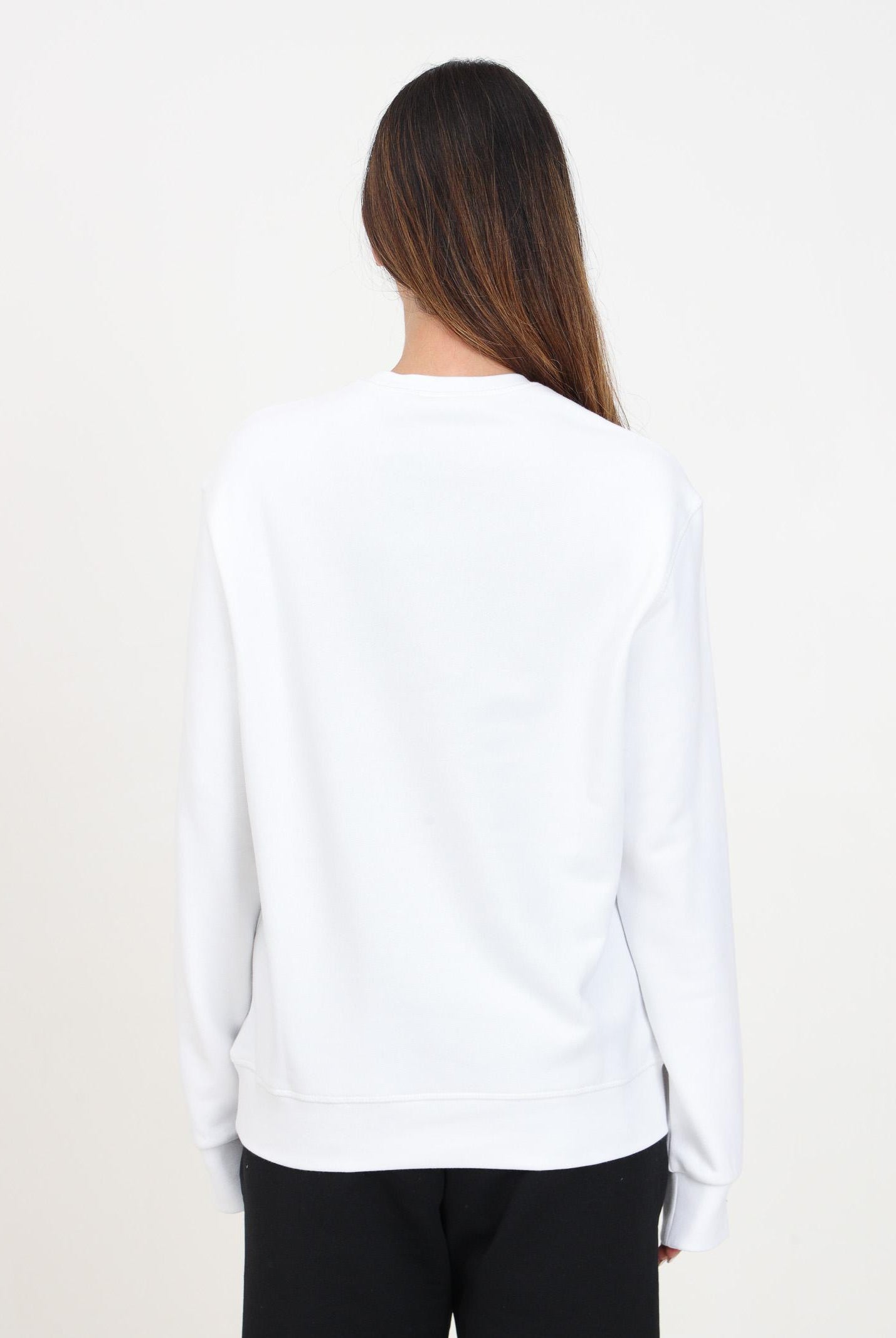 Felpa girocollo bianca per donna e bambina con stampa logo lettering DQ2009D0A4D DQ100 DSQUARED2