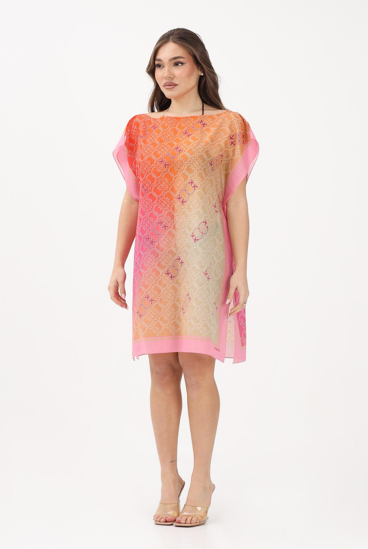 PINKO Kaftano multicolore da donna con fantasia logo 106691A39H NA0 PINKO