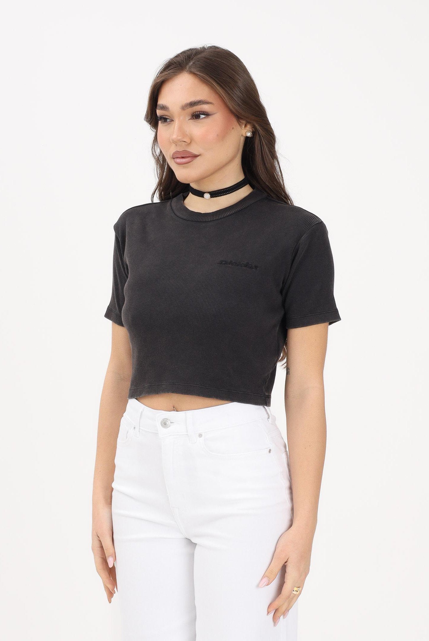 DICKIES T-shirt a manica corta Plentywood nera da donna DK0A866FBLK1 . DIckies