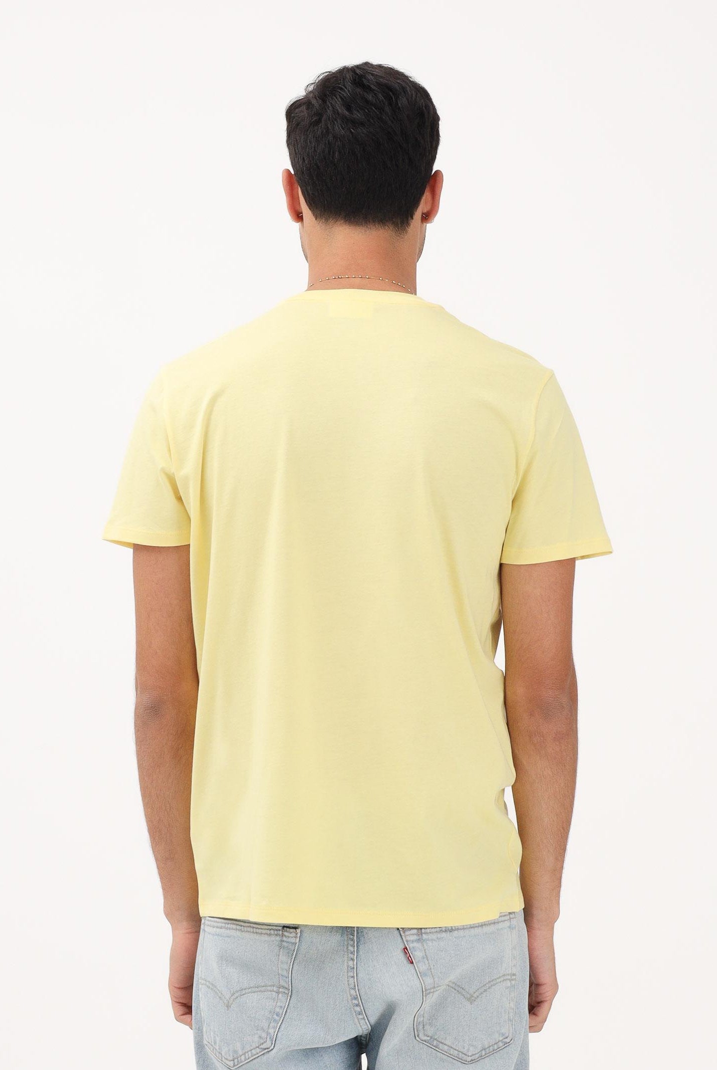 LACOSTE T-shirt a manica corta gialla per uomo e donna con patch logo TH6709 107 LACOSTE