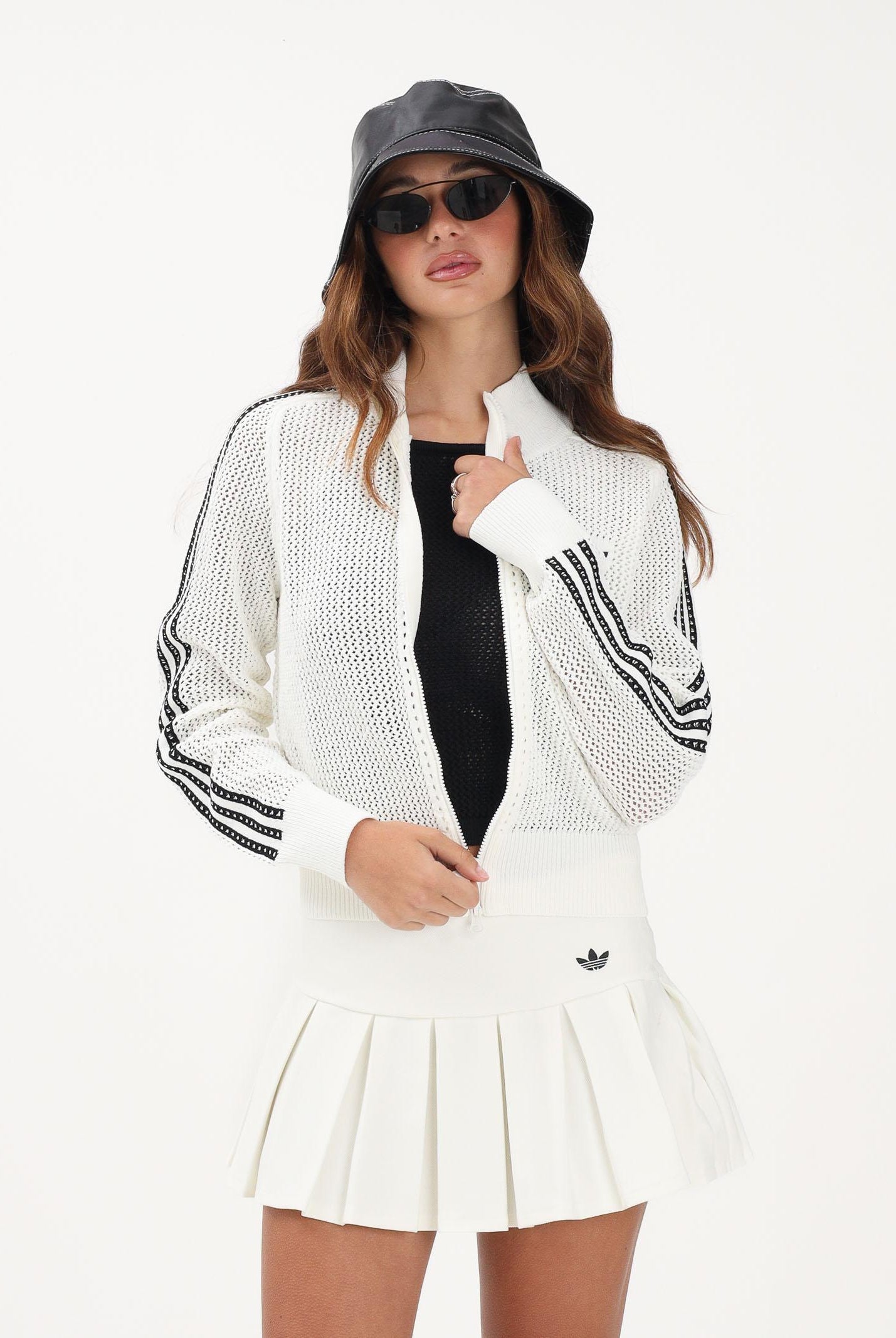 ADIDAS ORIGINALS Cardigan Firebird bianco da donna KC6496 . ADIDAS ORIGINALS