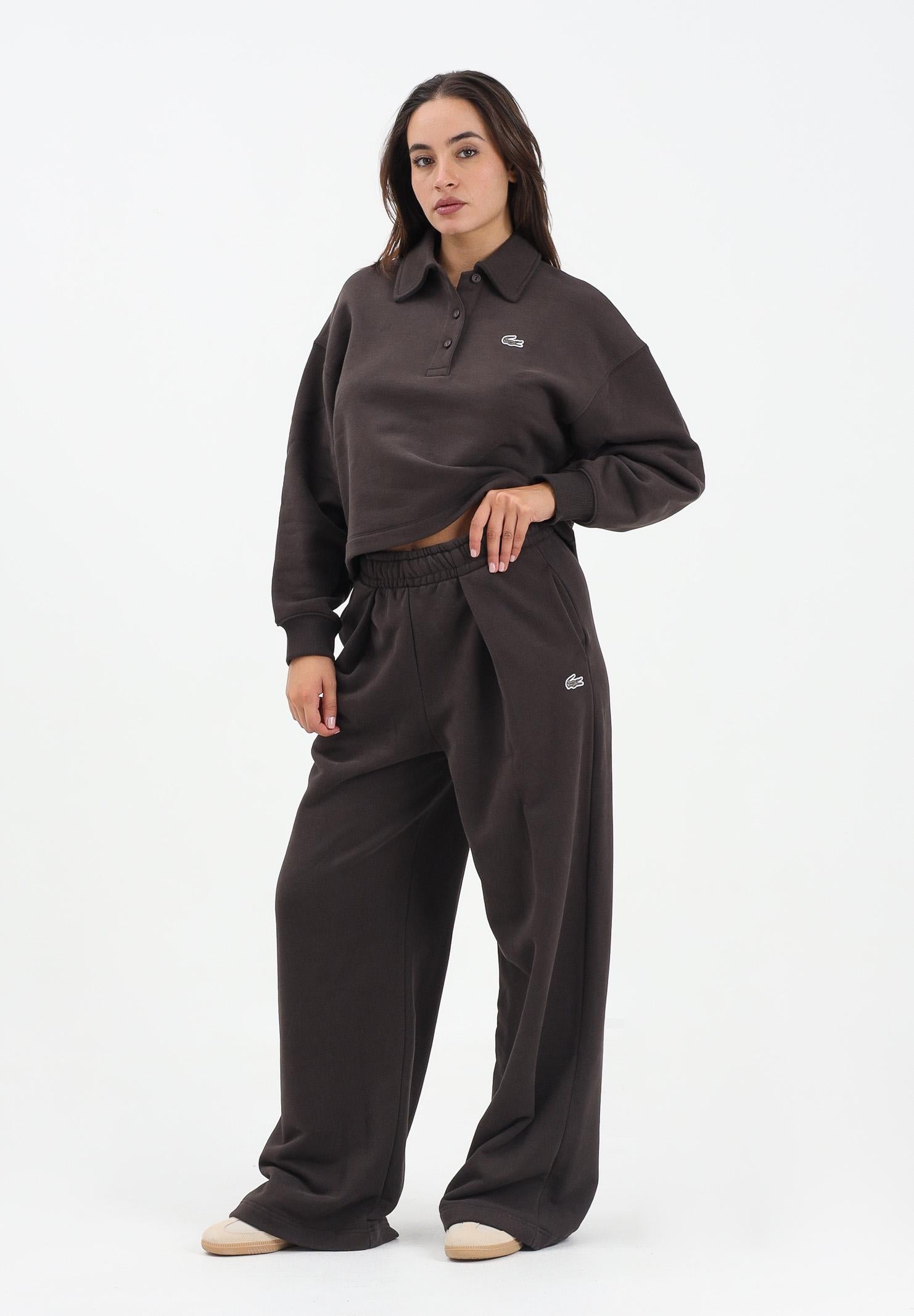 LACOSTE Pantalone sportivo marrone da donna wide fit XF5248 SKB LACOSTE