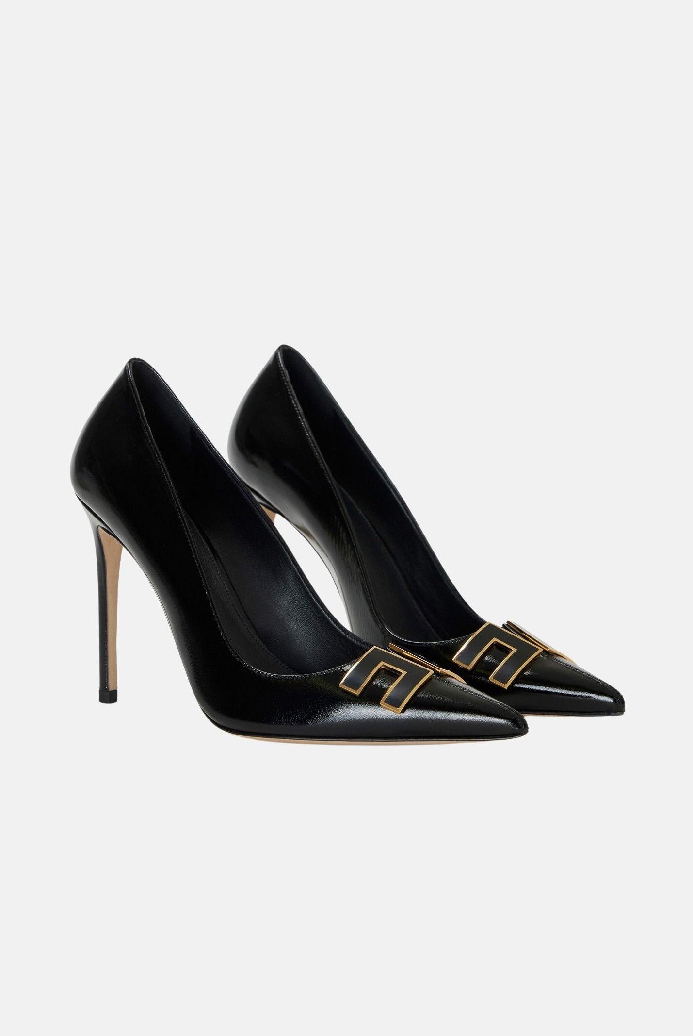 ELISABETTA FRANCHI Decollete nere da donna con dettaglio logo SA14B61E2 110 ELISABETTA FRANCHI